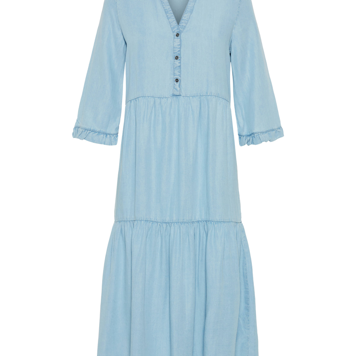 noisy-may-dresses-langes-kleid-3-4-rmel-v-ausschnitt-r-schen image 1