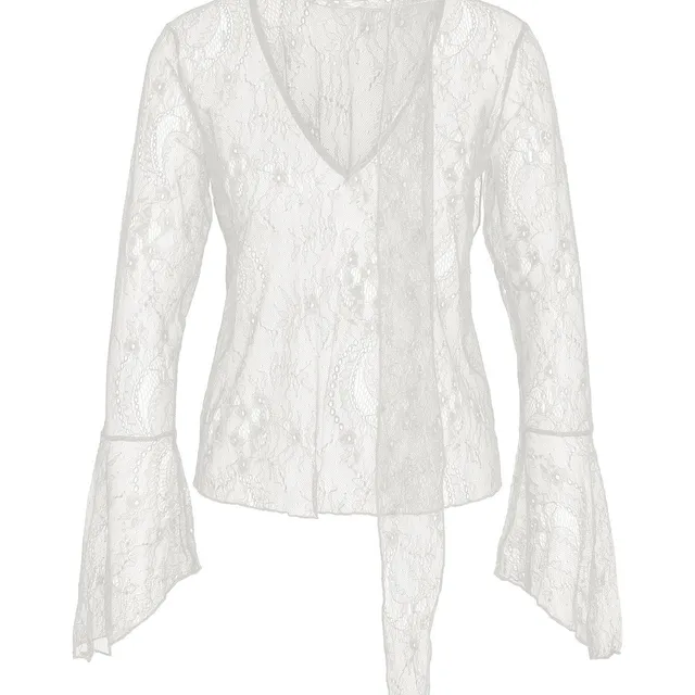 noisy-may-blusa-de-manga-larga-spitzenbluse-schal-langarm image 1