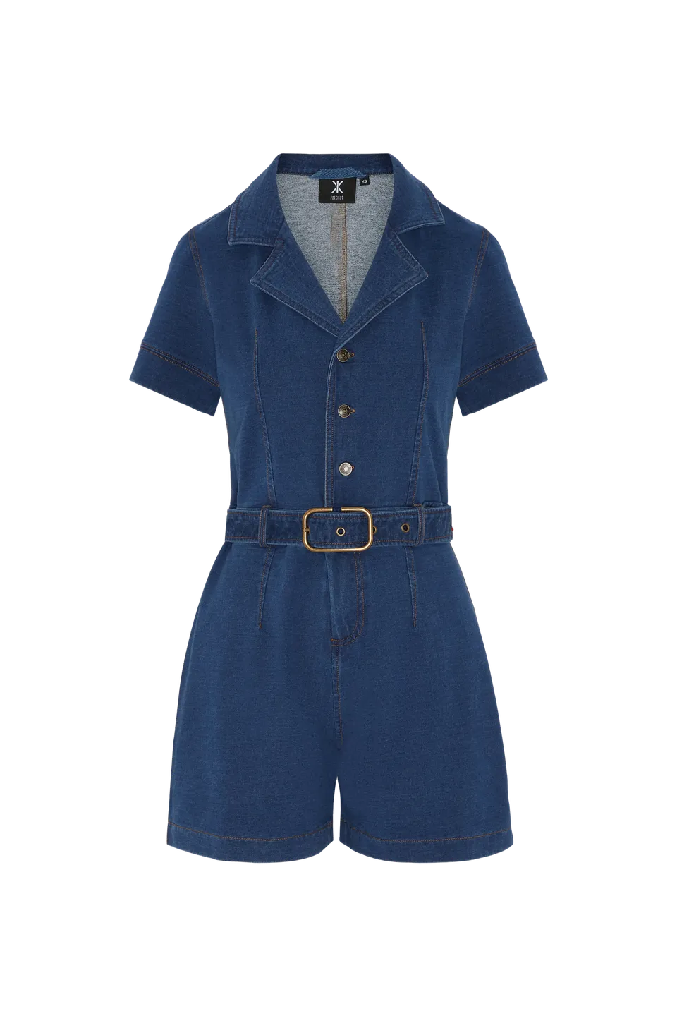 onepiece-denim-fitted-short-jumpsuit-dunkelblau-jeans image 1