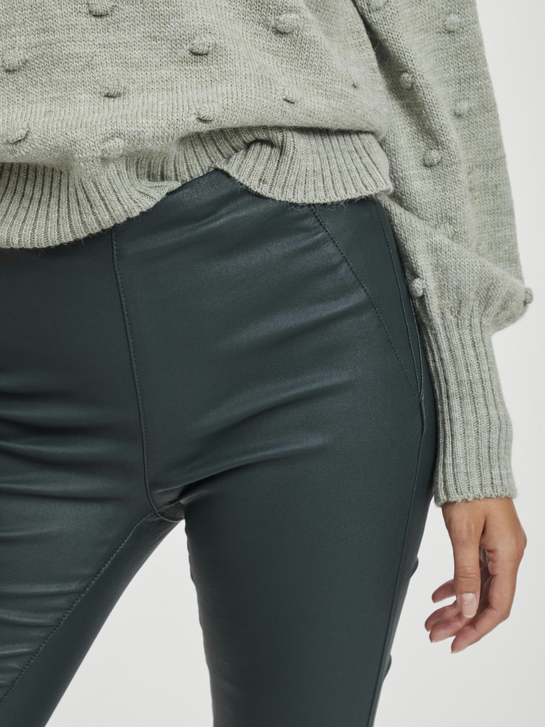 object-objbelle-legging-damen-beschichtet-gl-nzend-slim-fit image 6