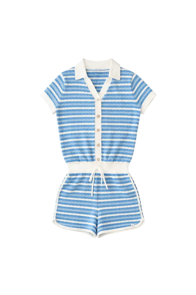 onepiece-riviera-piquet-short-jumpsuit-overall-blau-streifen image 1
