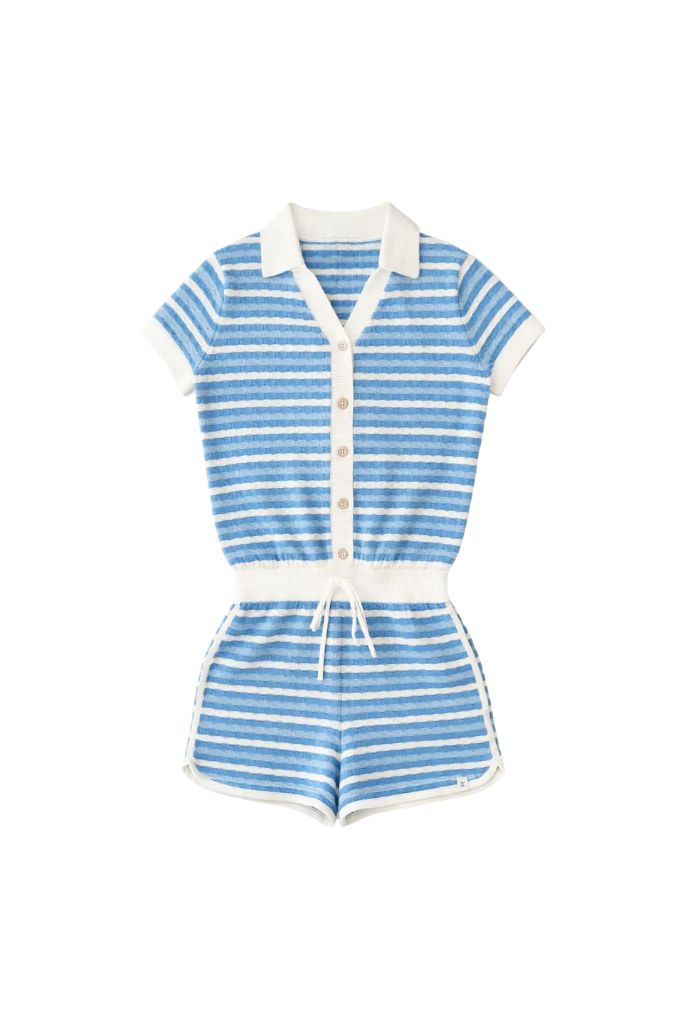 onepiece-riviera-piquet-short-jumpsuit-overall-blau-streifen image 1