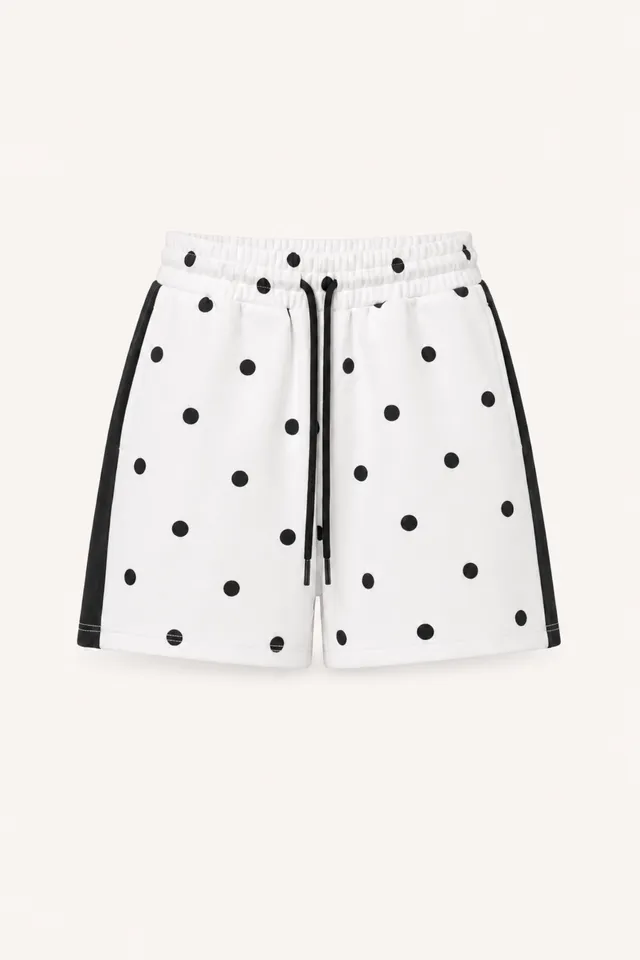 oh-april-kael-track-shorts-off-white-polkadot-streifen image 1