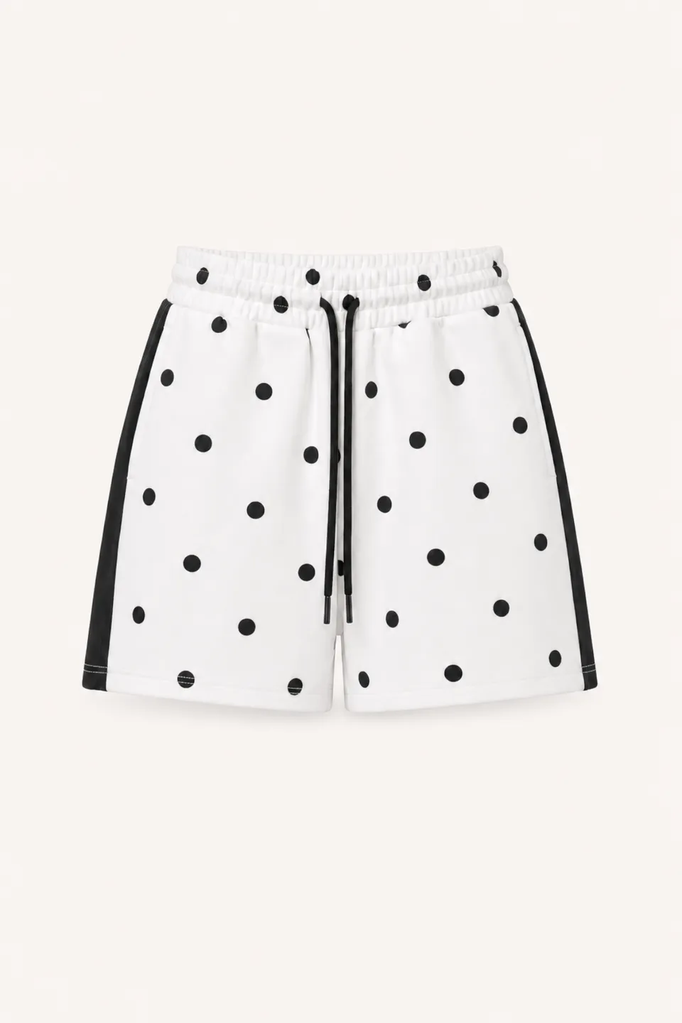 oh-april-kael-track-shorts-off-white-polkadot-streifen image 1