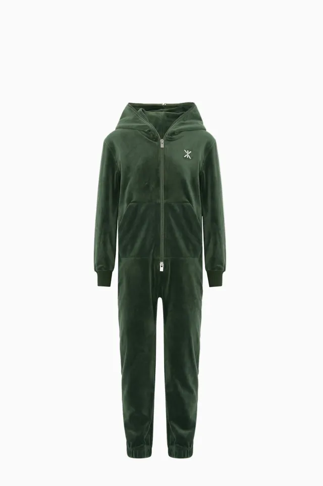 onepiece-original-velvet-kids-jumpsuit-gr-n-samt-onesie image 1