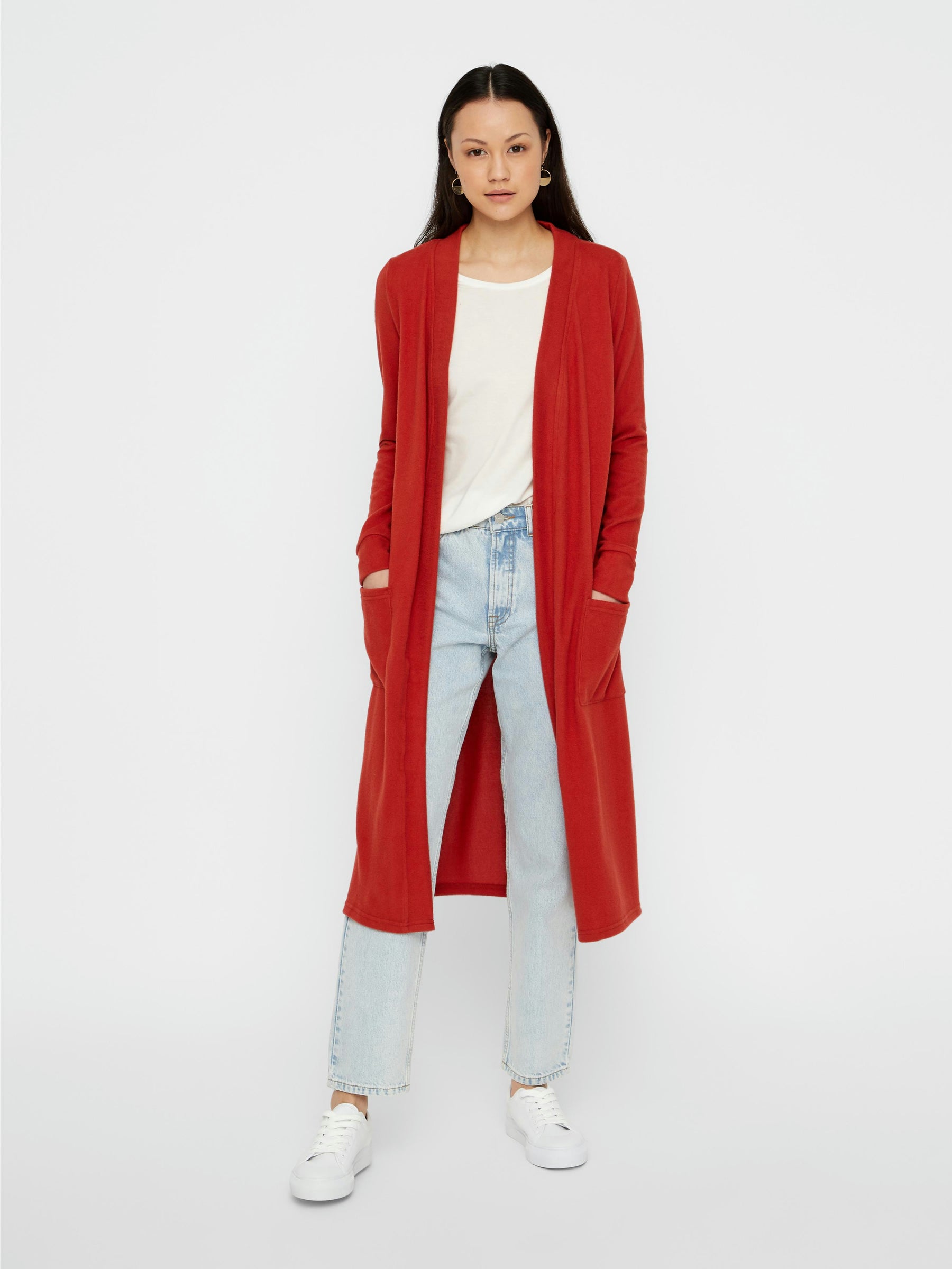 noisy-may-cardigan-lang-strickjacke-damen-offen-taschen-3 image 2