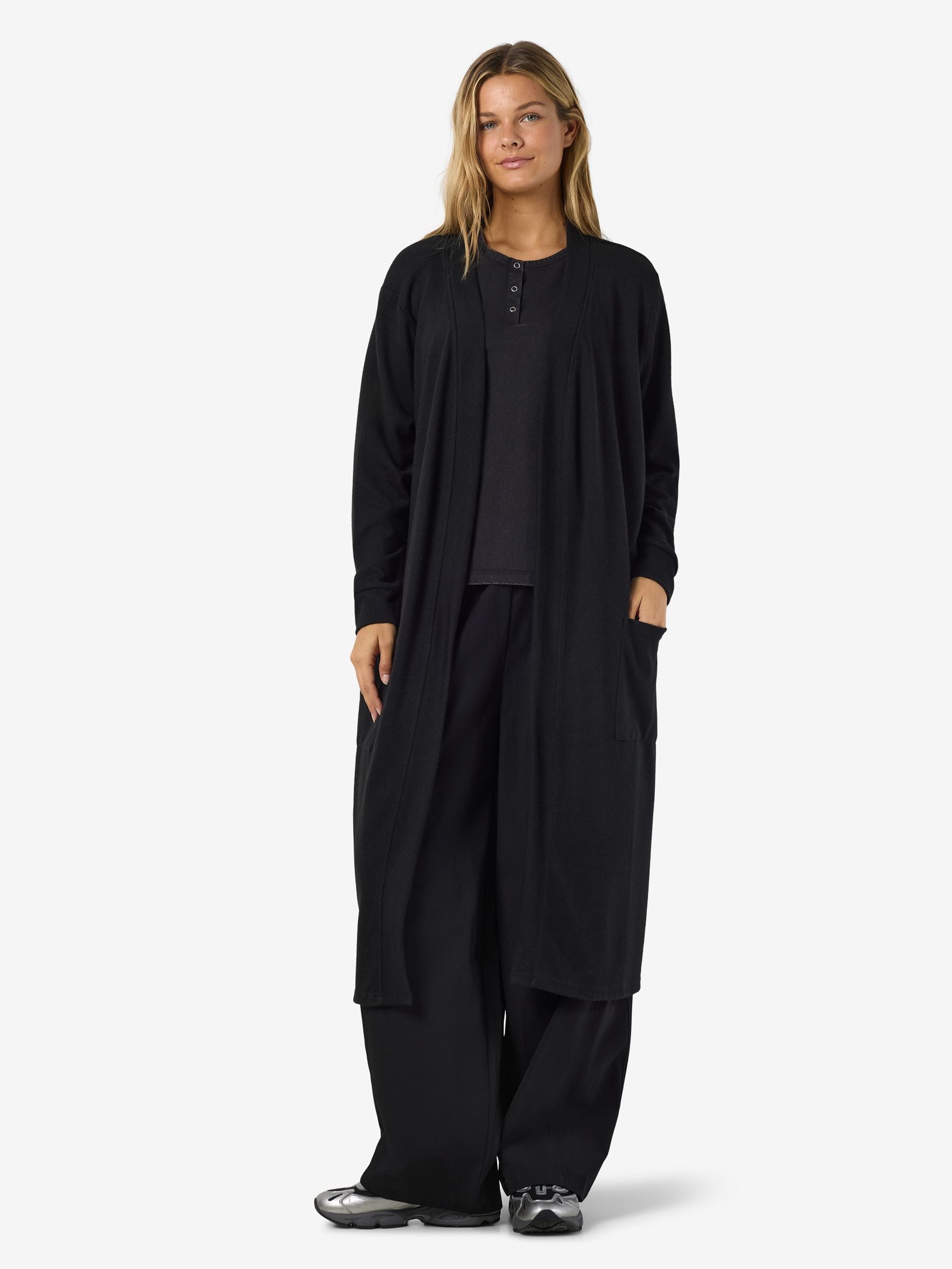 noisy-may-cardigan-damen-lang-offen-mit-taschen-weich image 7