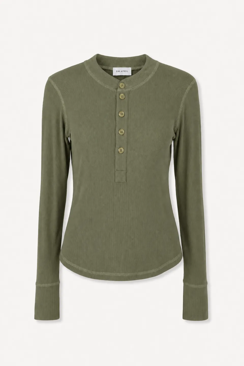 oh-april-maris-longsleeve-olive-slim-fit-modal image 1