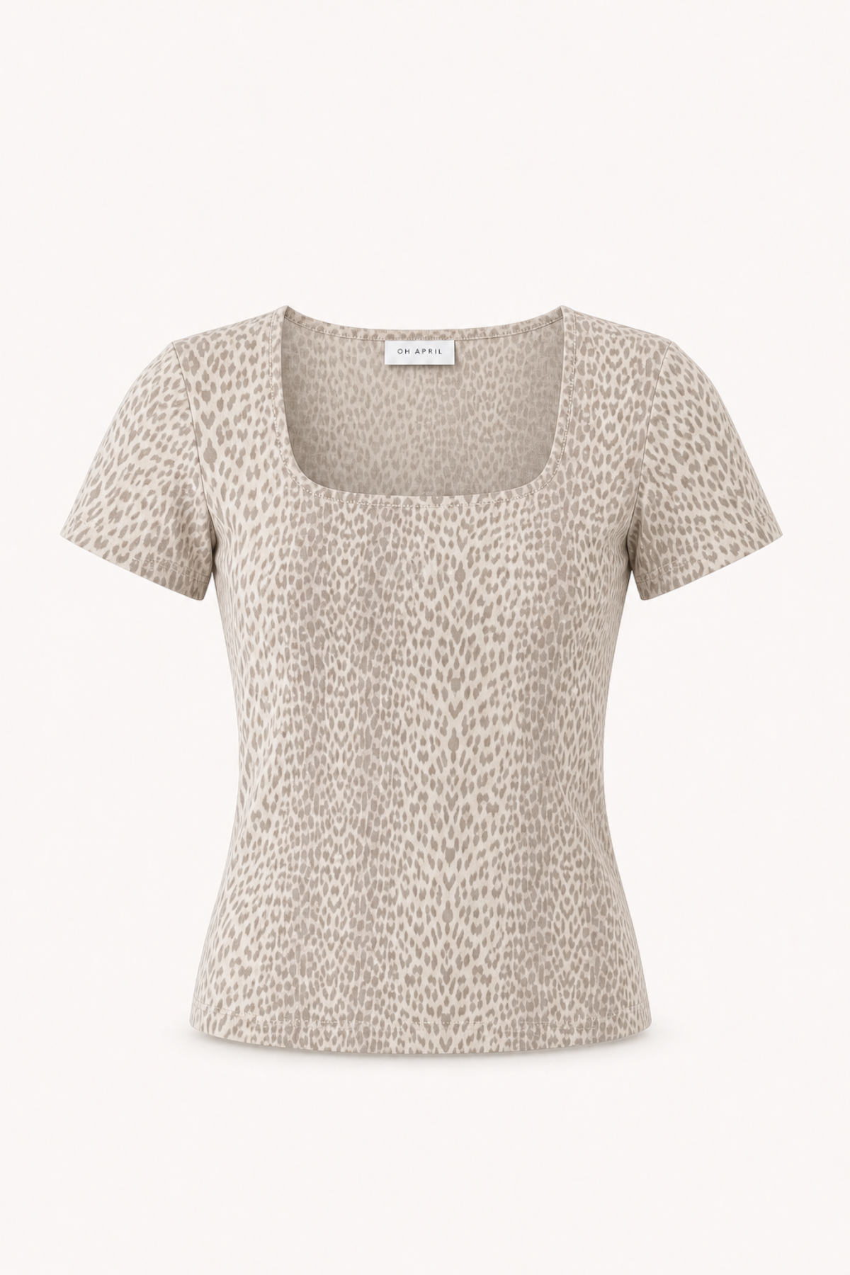 oh-april-kalina-t-shirt-micro-leo-beige-slim-fit image 2