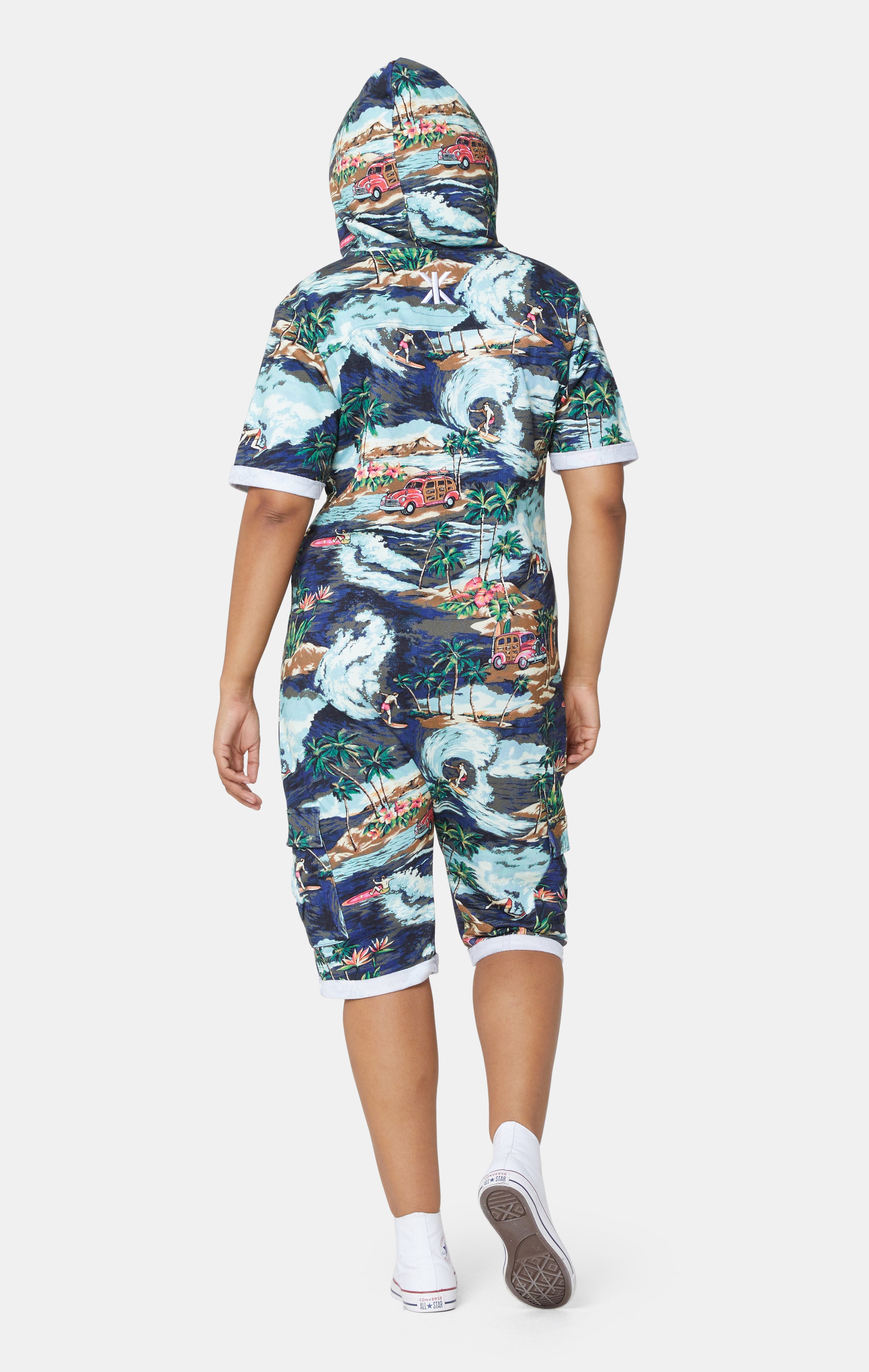 onepiece-vintage-hawaii-short-jumpsuit-blue-mix-retro image 8