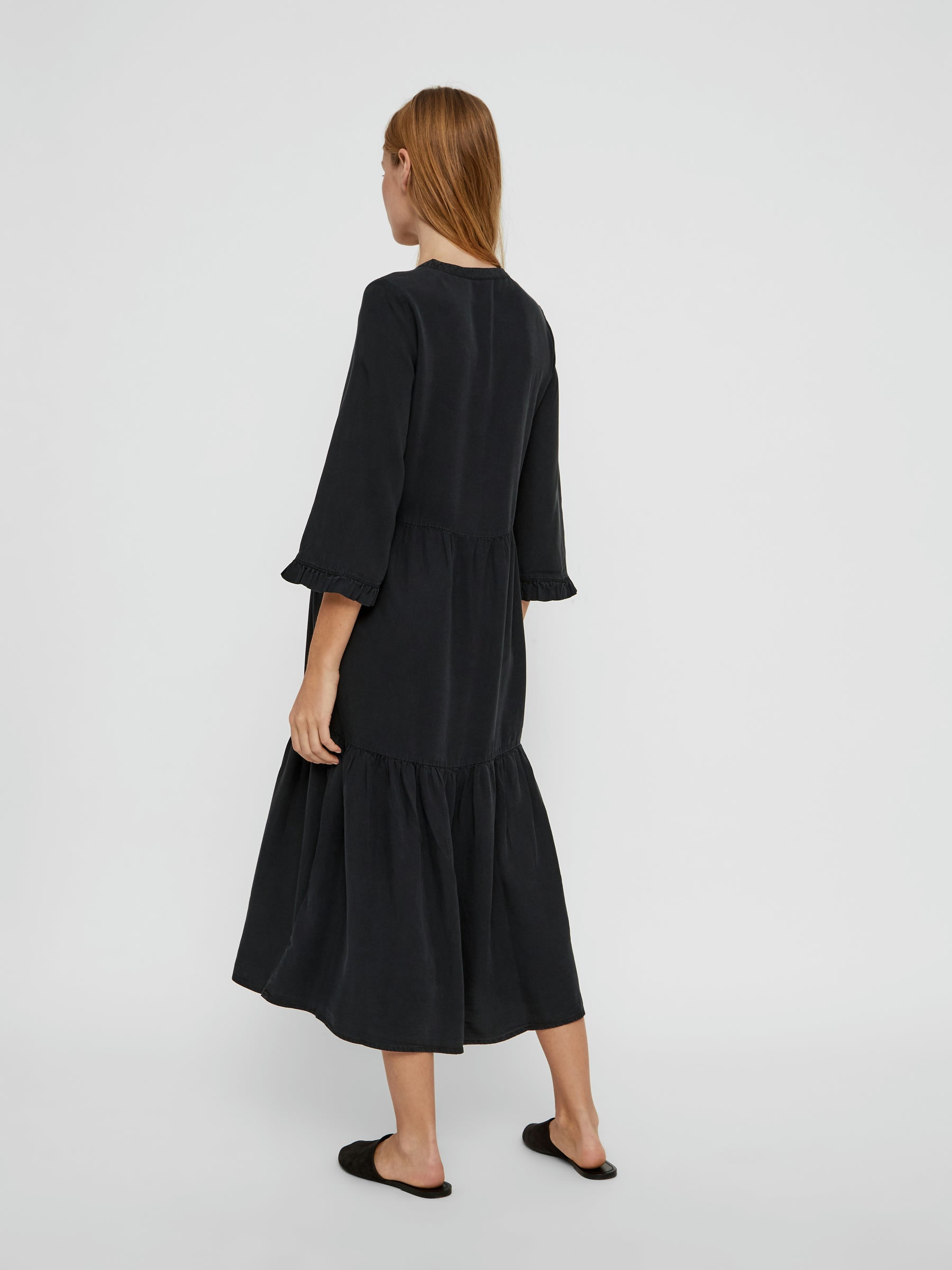noisy-may-dresses-langes-kleid-3-4-rmel-v-ausschnitt image 3