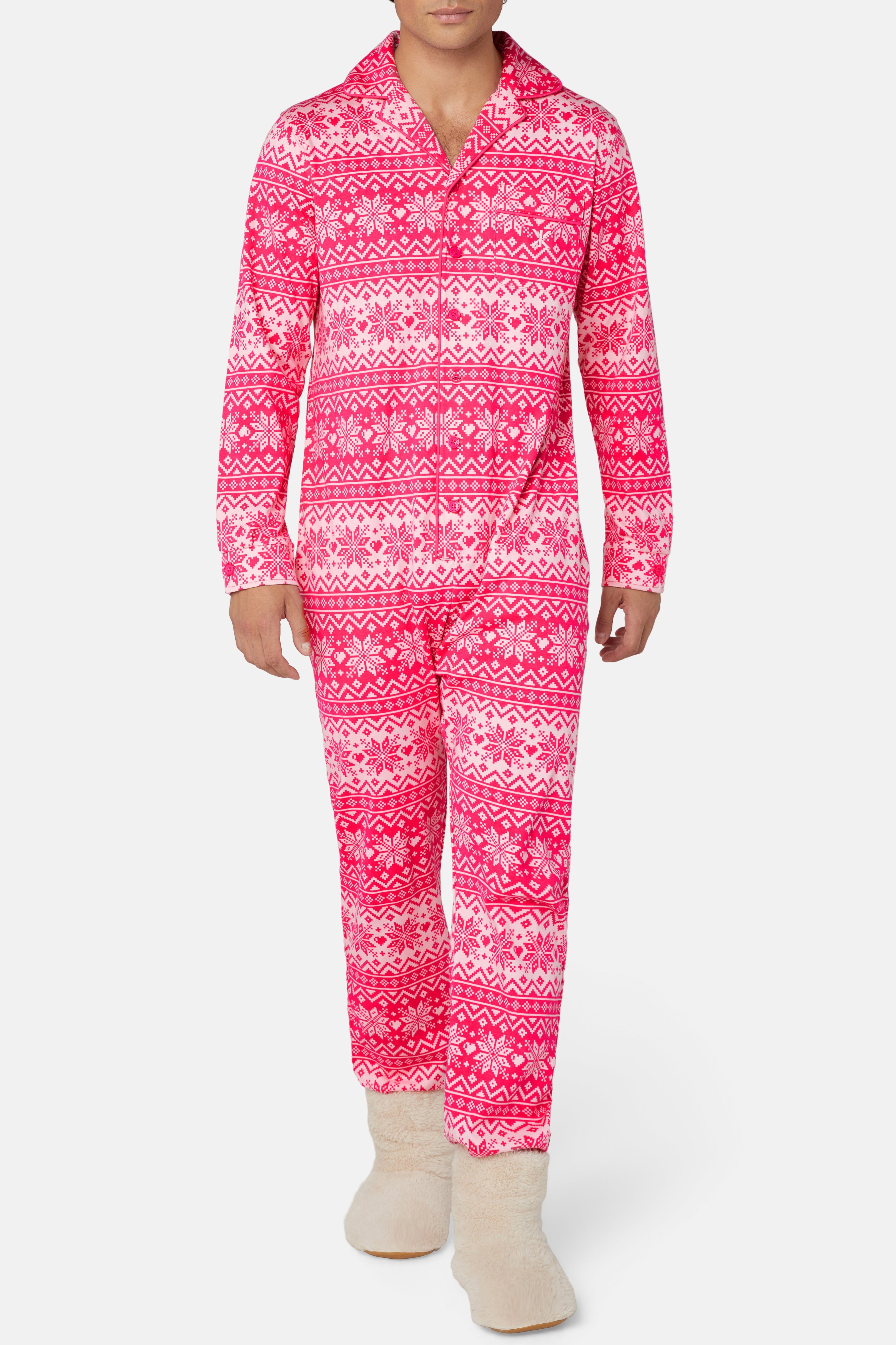 onepiece-winter-pyjamas-pink-schneeflocken-schlafanzug image 8