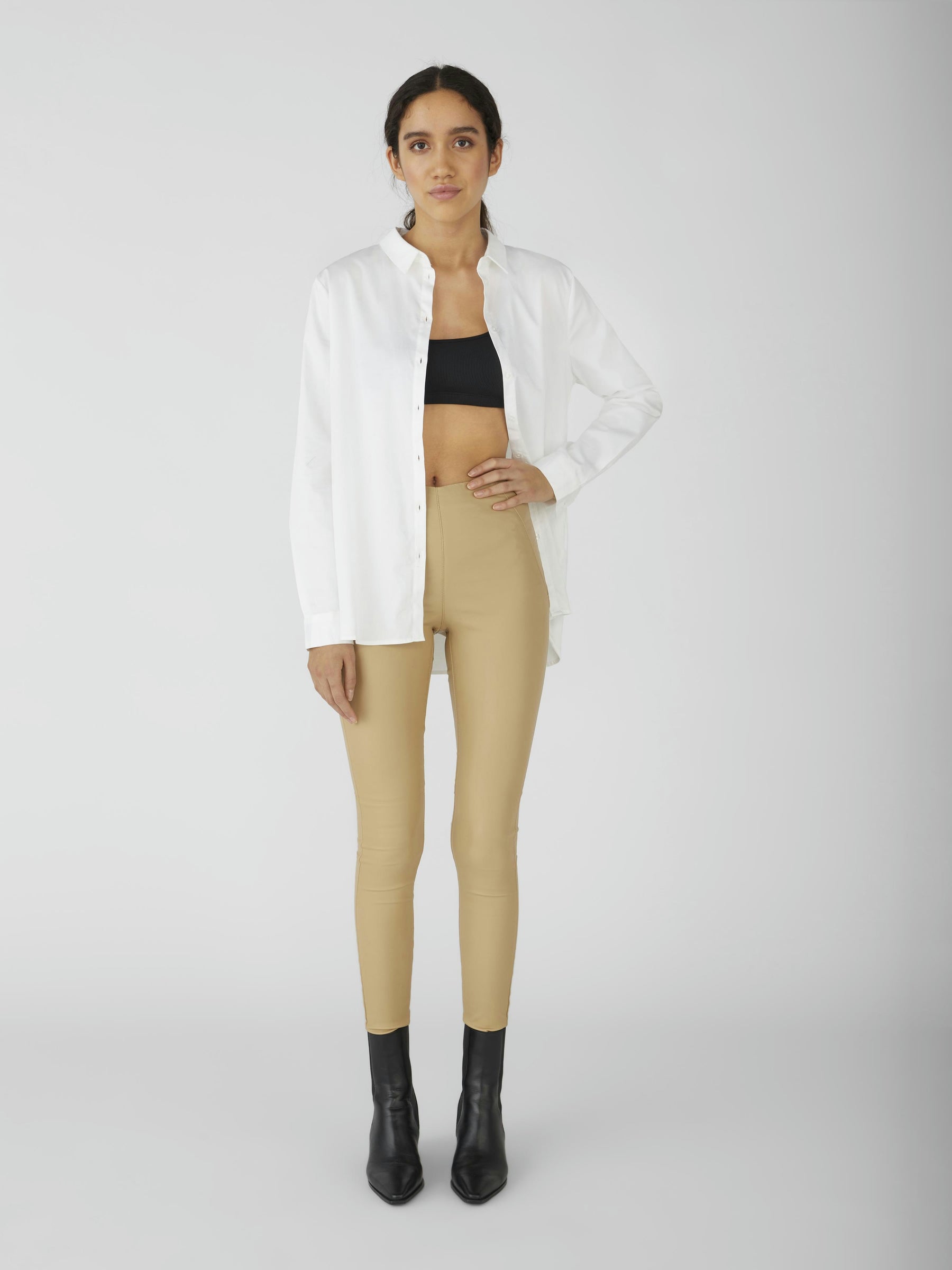 object-leggings-coated-slim-fit-glitzer-mid-waist image 4