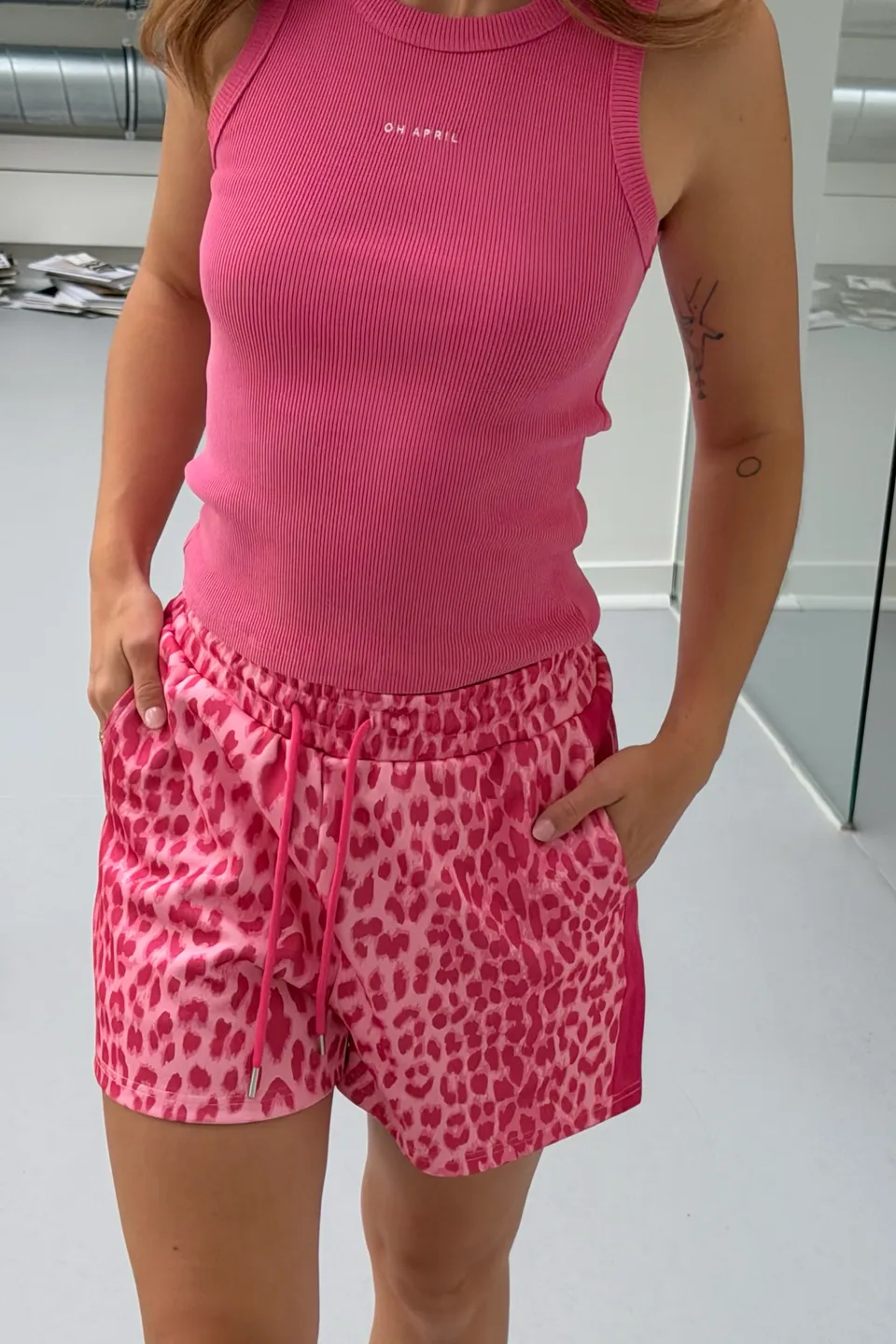 oh-april-kael-track-shorts-leo-raspberry-regular image 1