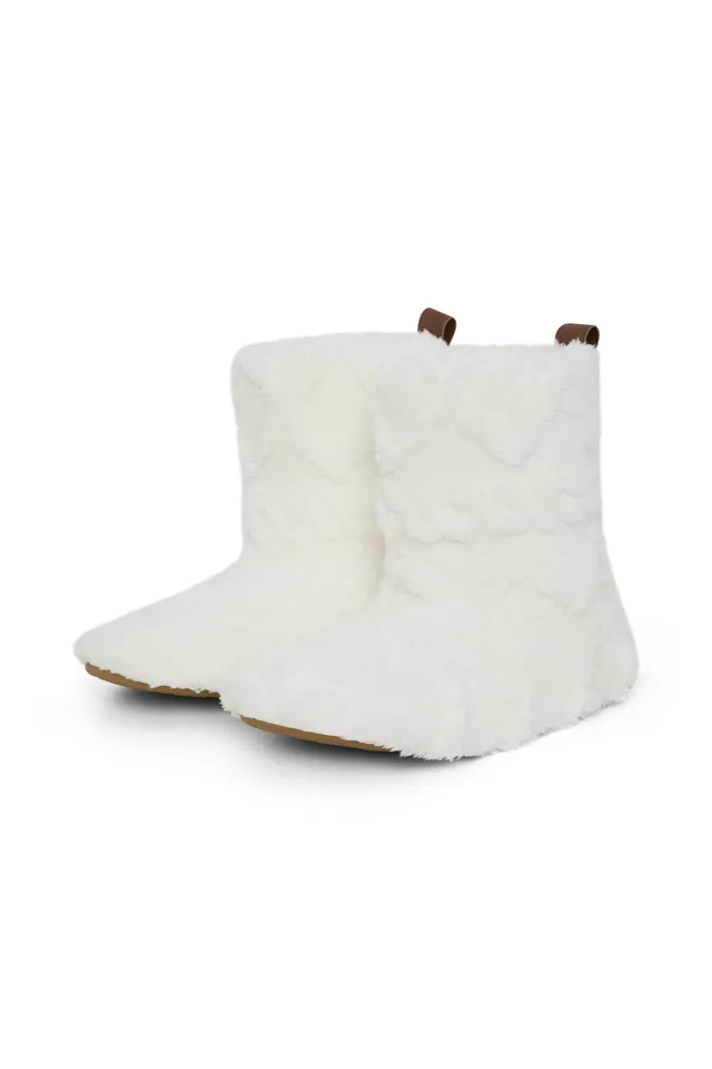 onepiece-puppy-cable-slippers-hausschuhe-off-white-fleece image 1