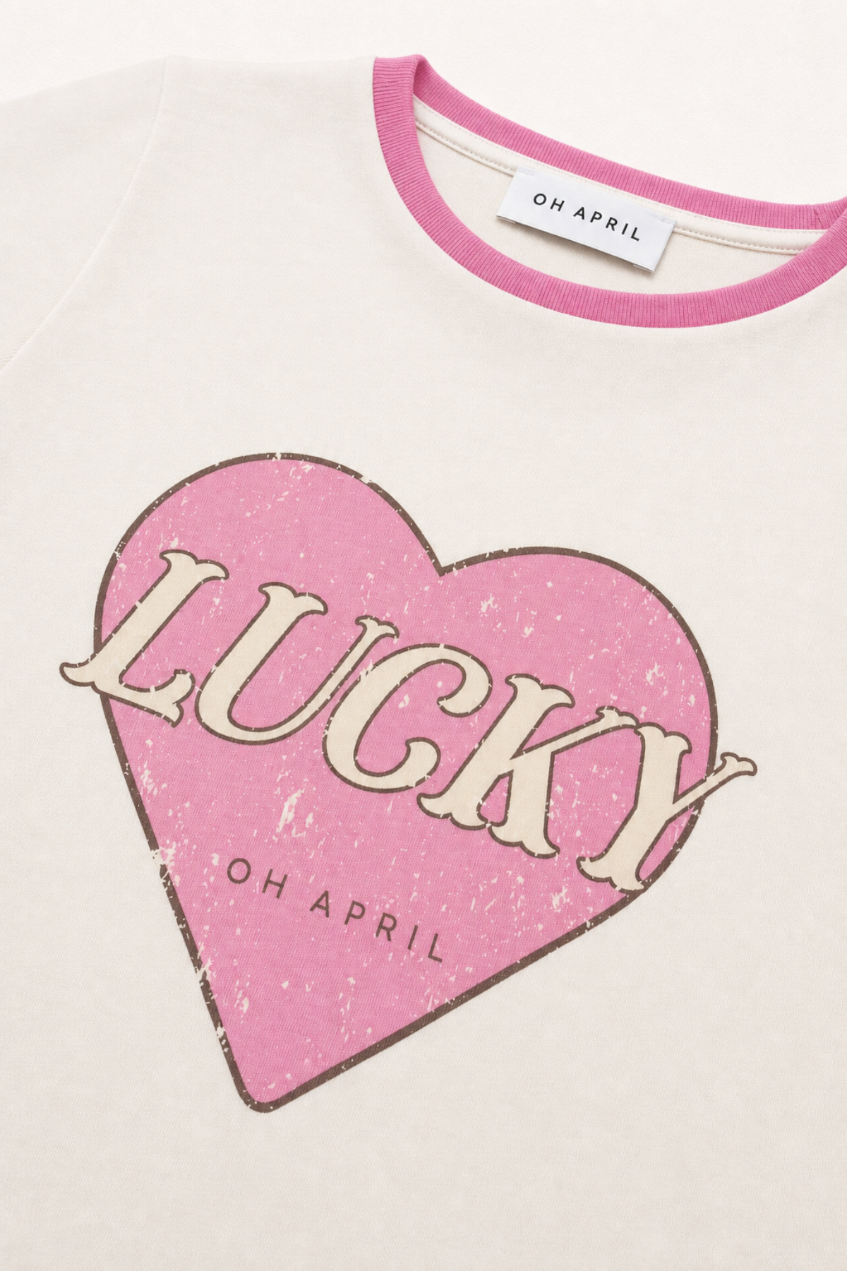 oh-april-kids-t-shirt-lucky-heart-off-white image 3