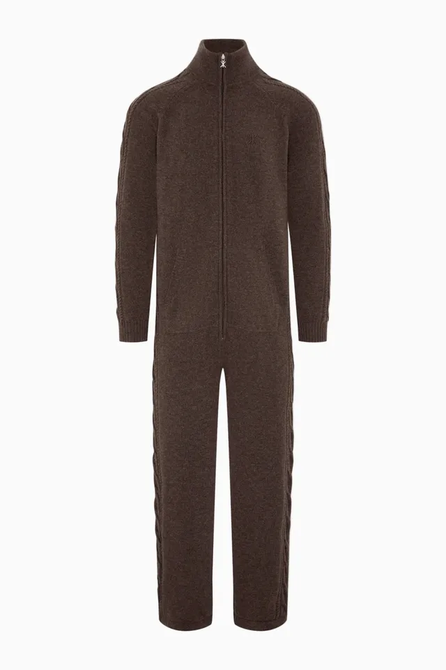 onepiece-cable-lux-cashmere-jumpsuit-braun-wolle image 1
