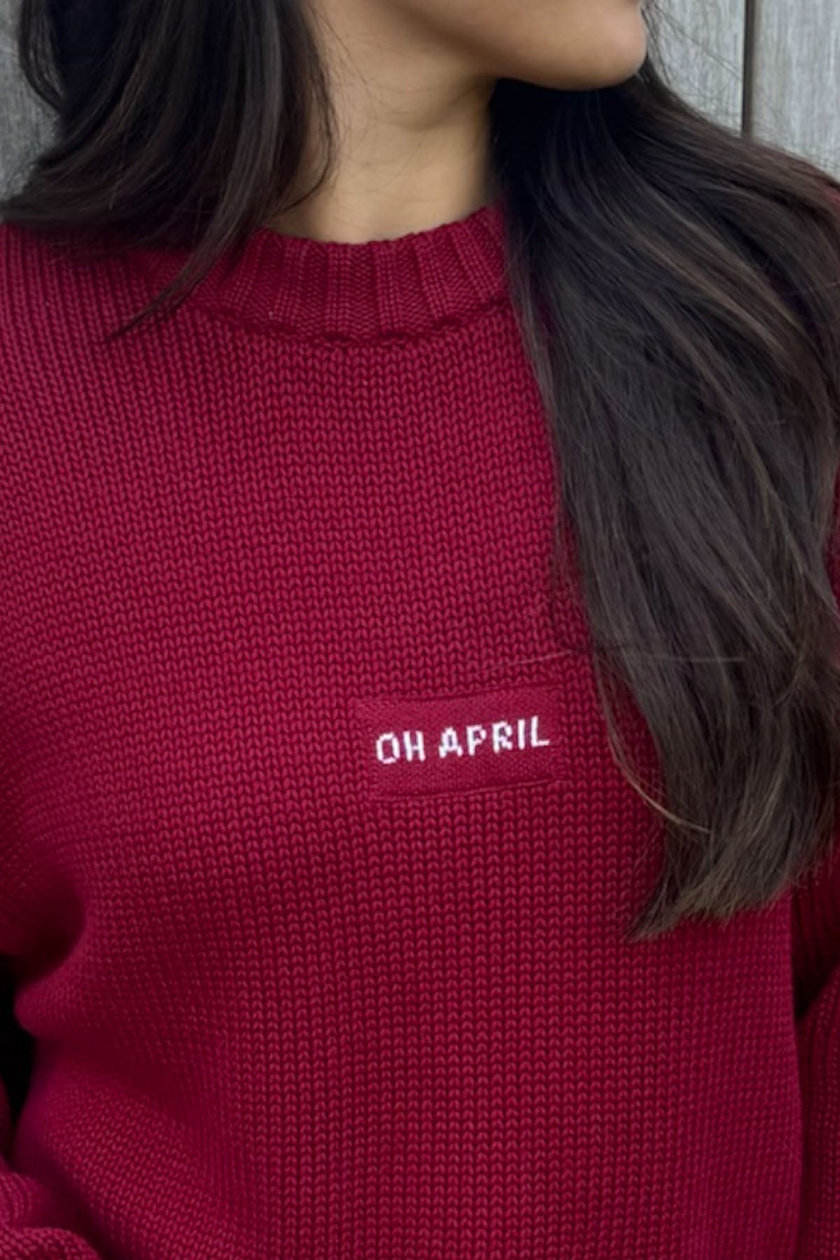 oh-april-strickpullover-cherry-red-oversized-baumwolle image 5