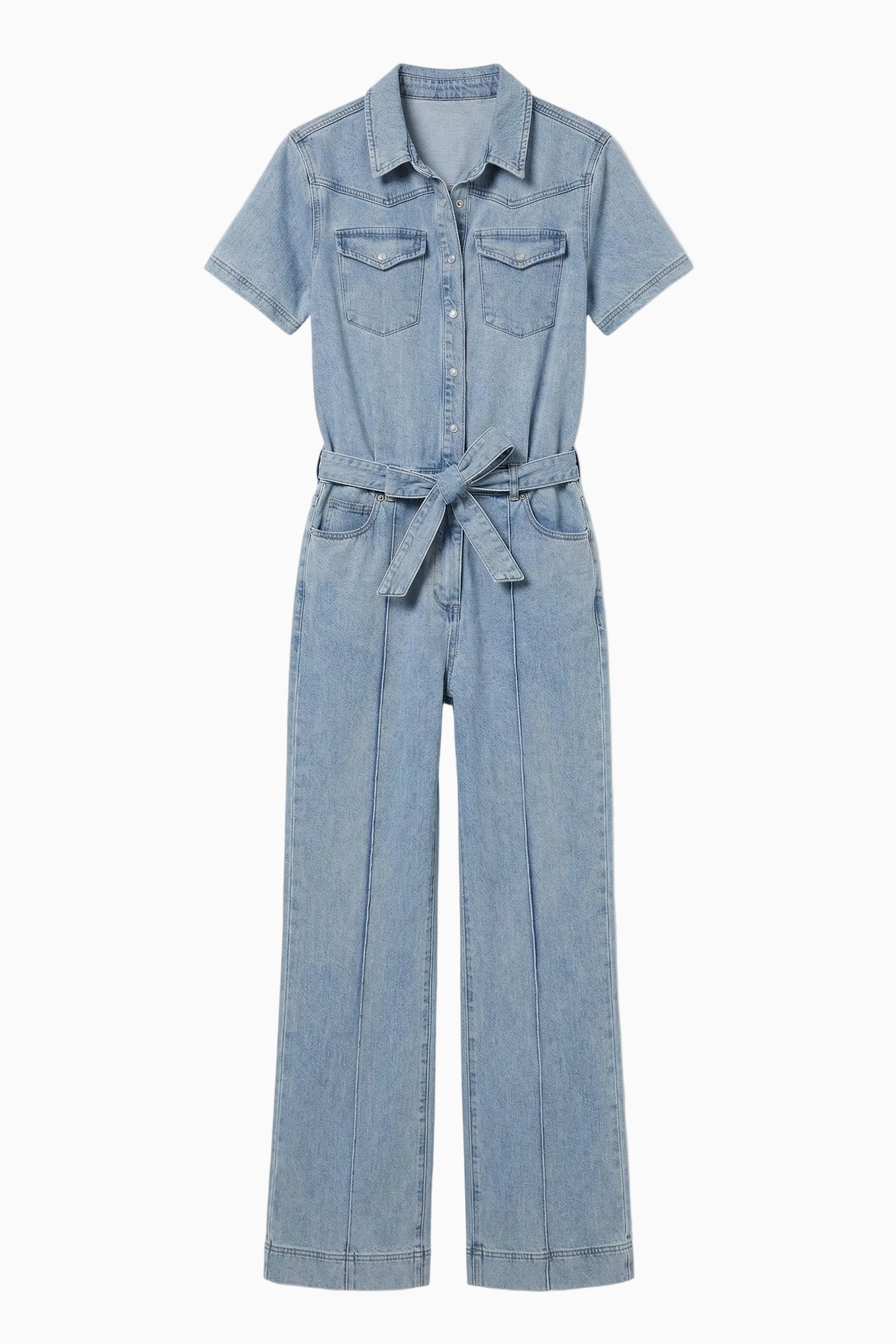 onepiece-light-chambray-flared-jumpsuit-overall-hellblau image 1