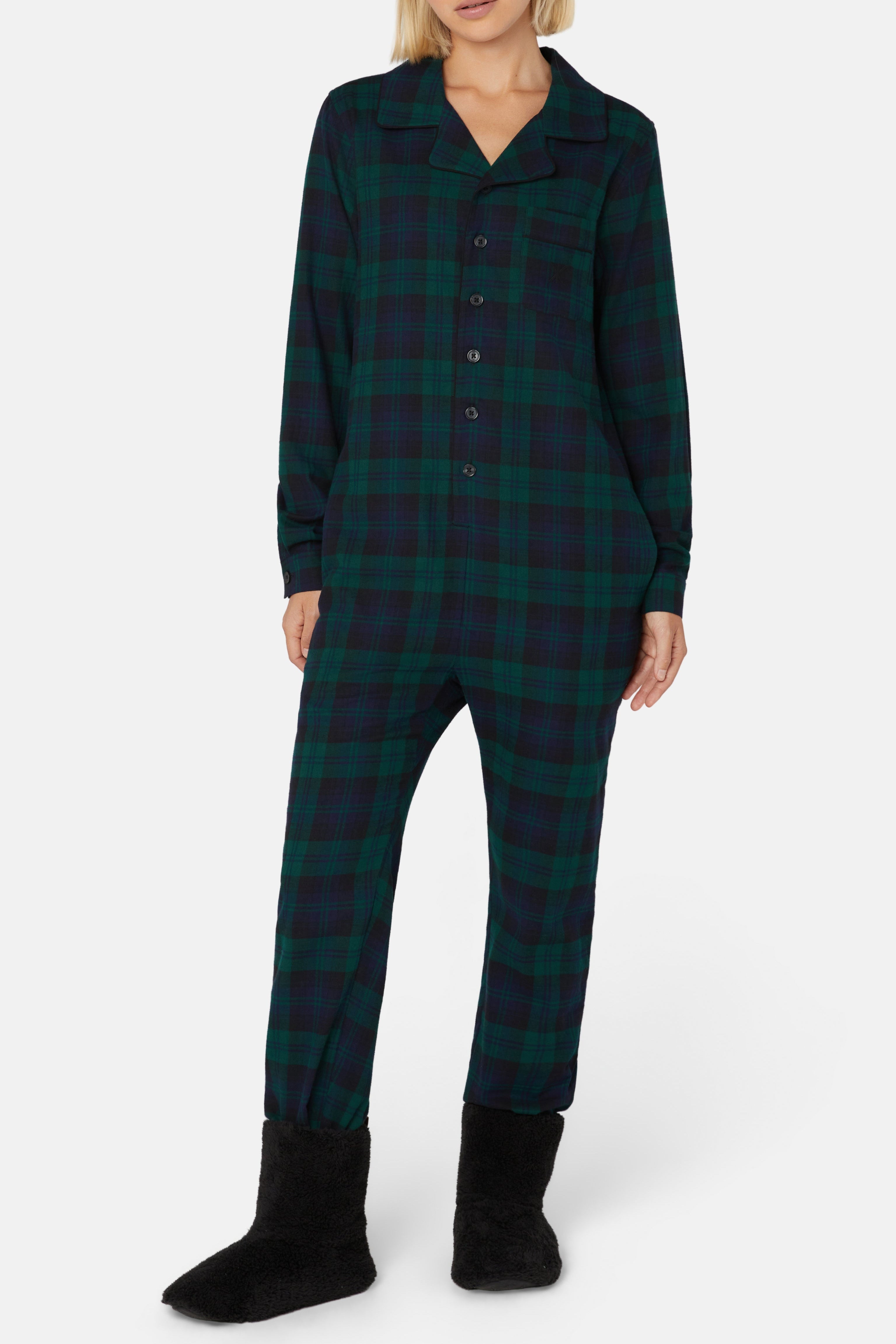onepiece-the-checked-pyjamas-baumwolle-gr-n-kariert image 3