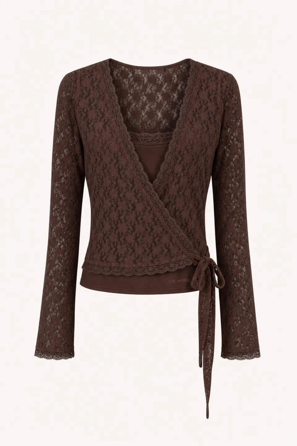 oh-april-sylva-lace-wrap-cardigan-dark-brown-2-teilig image 1