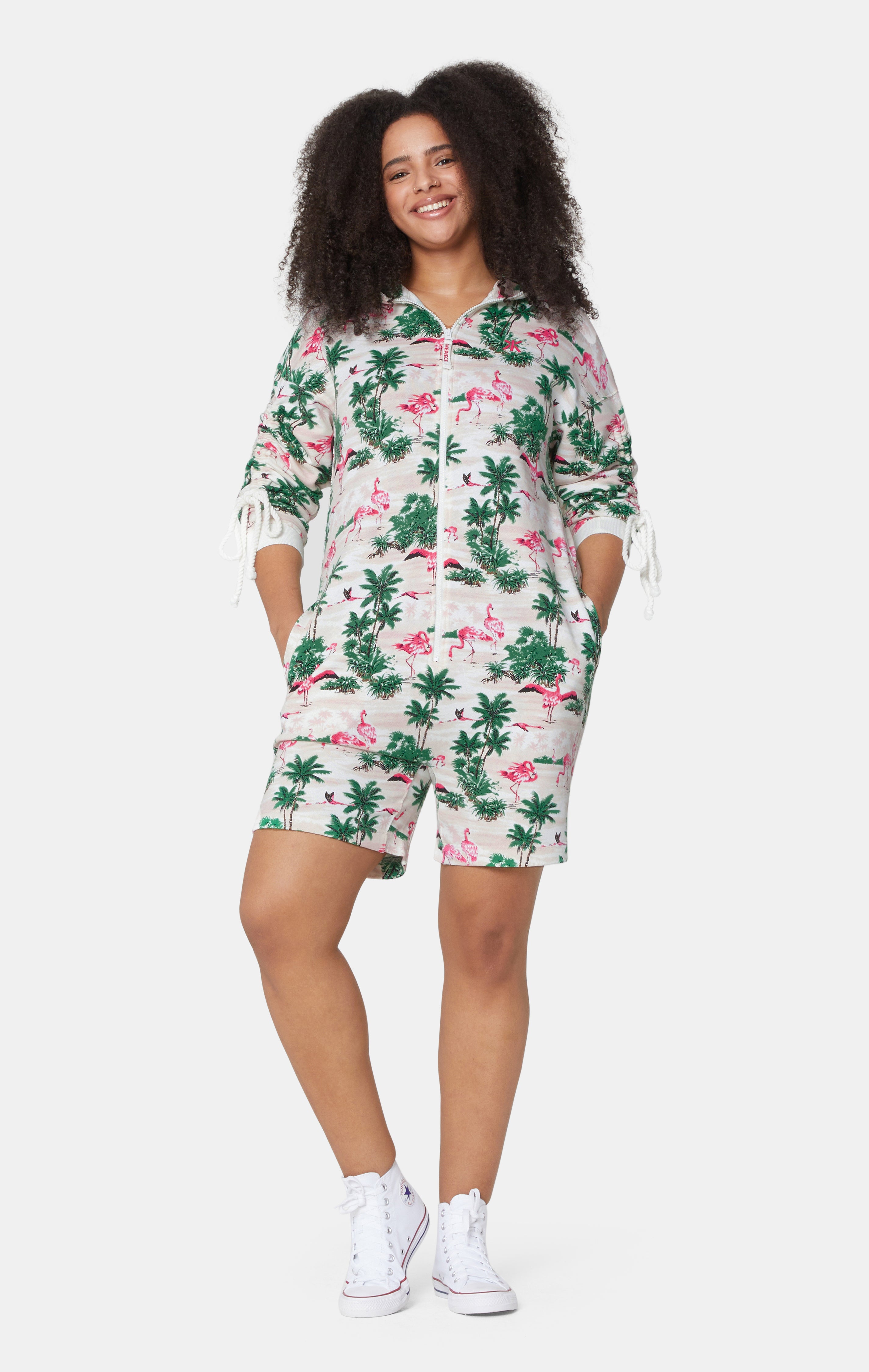 onepiece-flamingo-short-jumpsuit-damen-overall-pink-baumwolle image 6