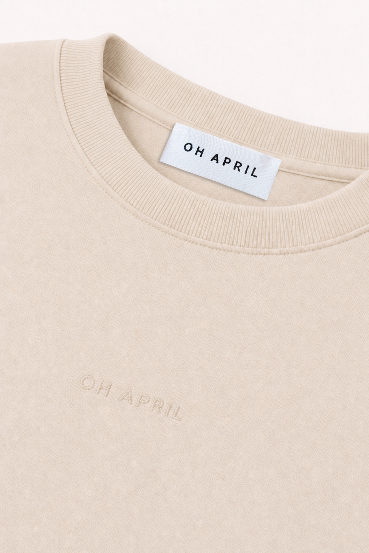 oh-april-karo-short-sleeve-sweater-beige-oversized image 3