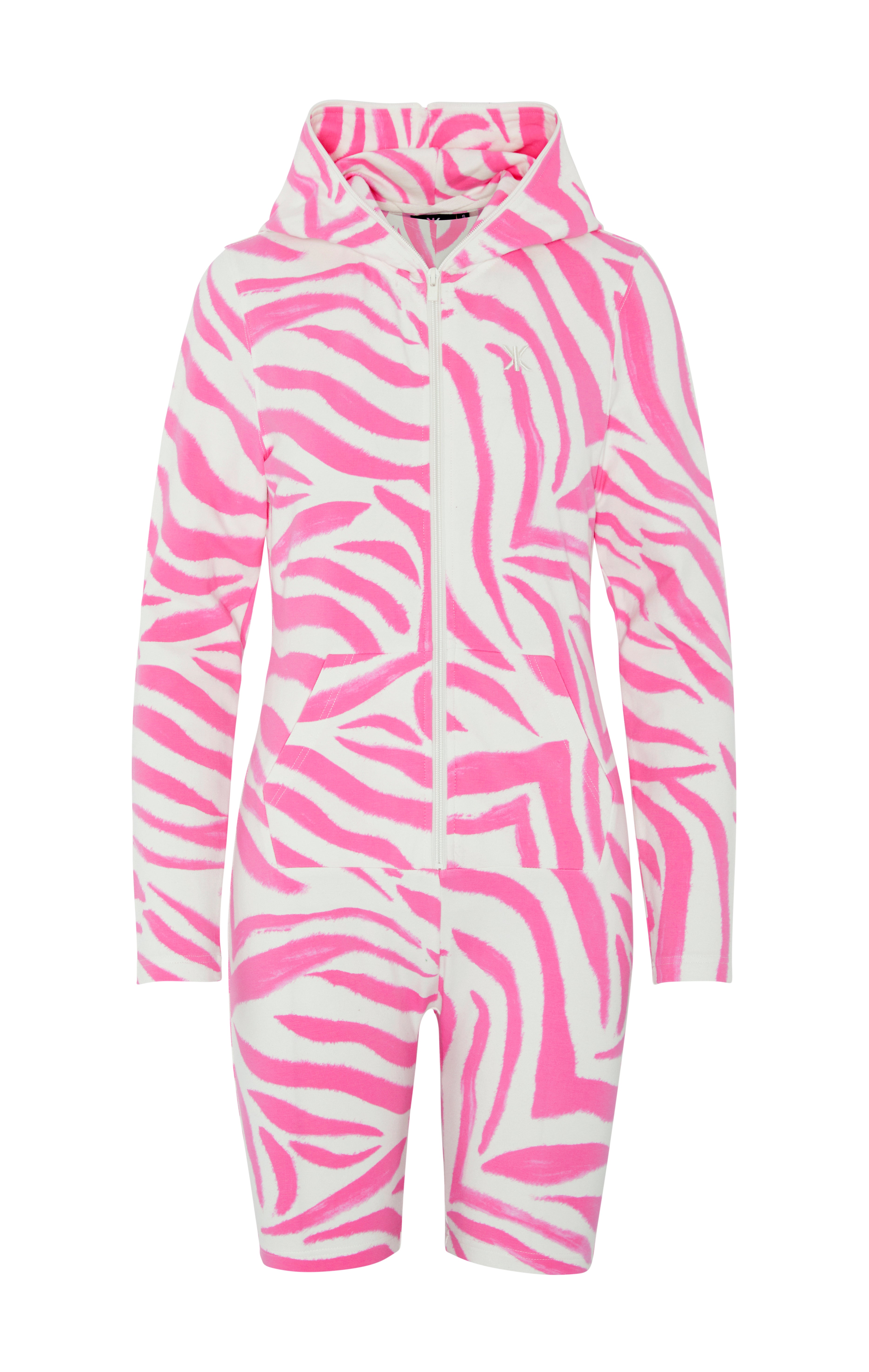 onepiece-zebra-fitted-short-jumpsuit-jumpsuit-pink-zebra image 1