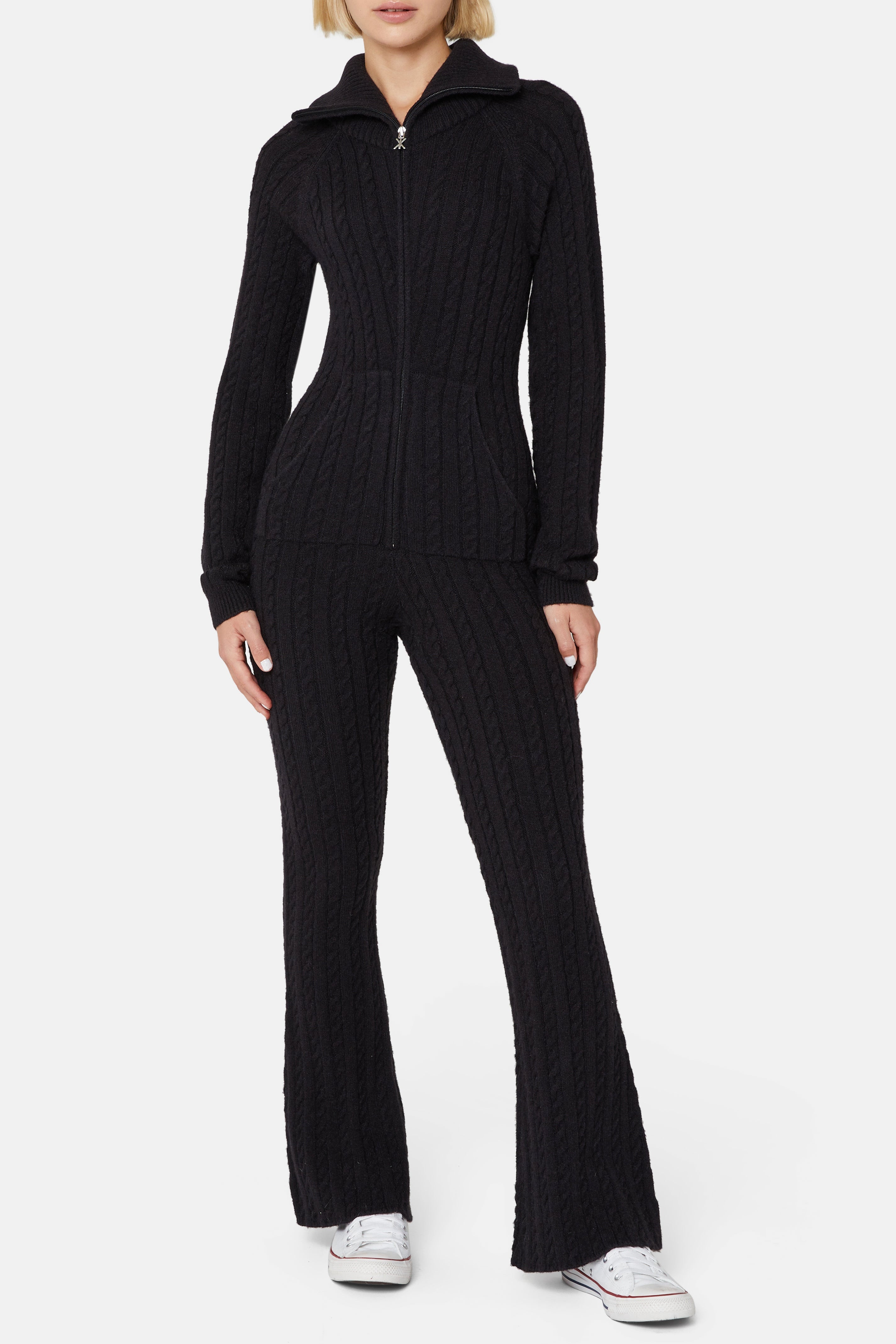 onepiece-cable-fitted-jumpsuit-overall-schwarz-damen image 5