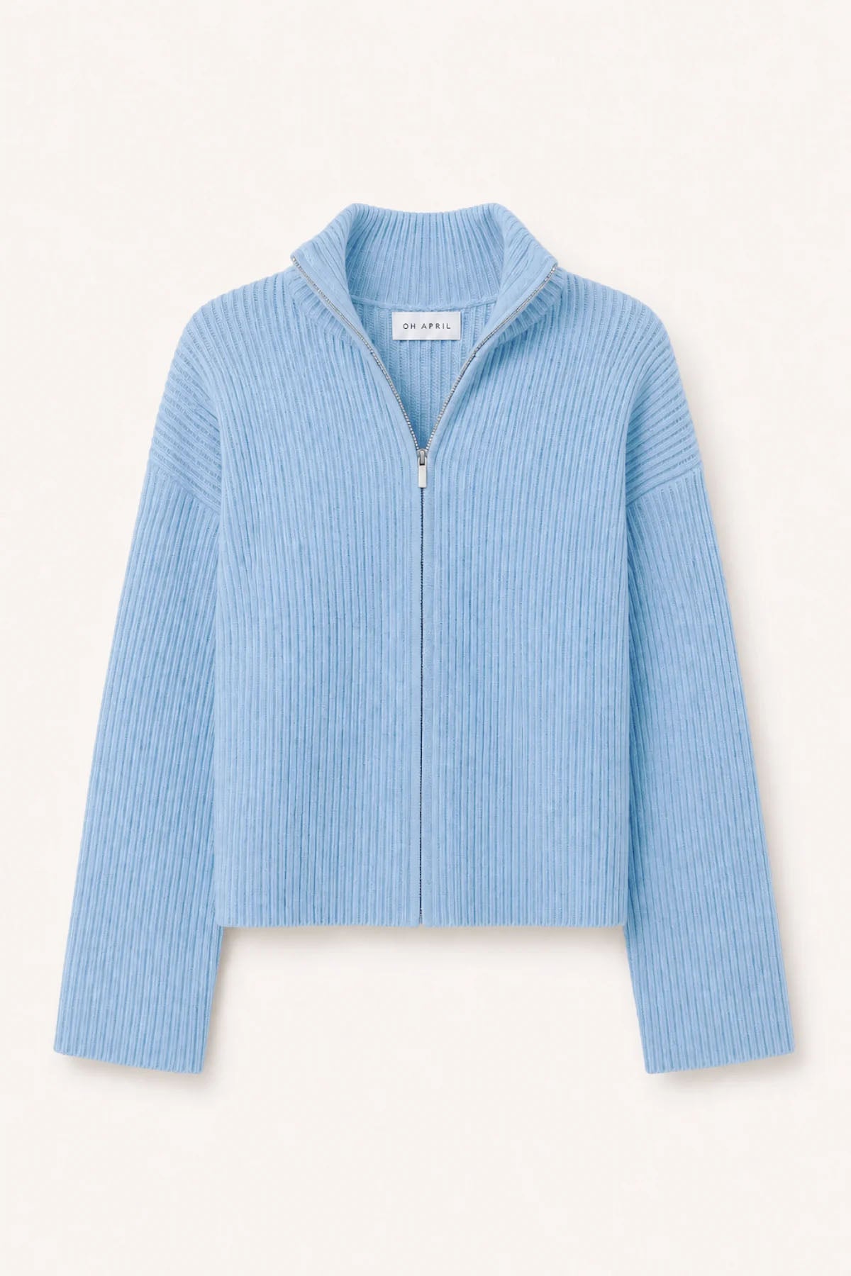 oh-april-strickcardigan-stehkragen-sky-blue-baumwolle image 1