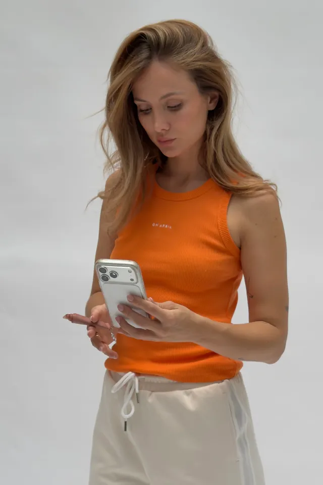 oh-april-dara-top-orange-baumwolle-slim-fit image 1