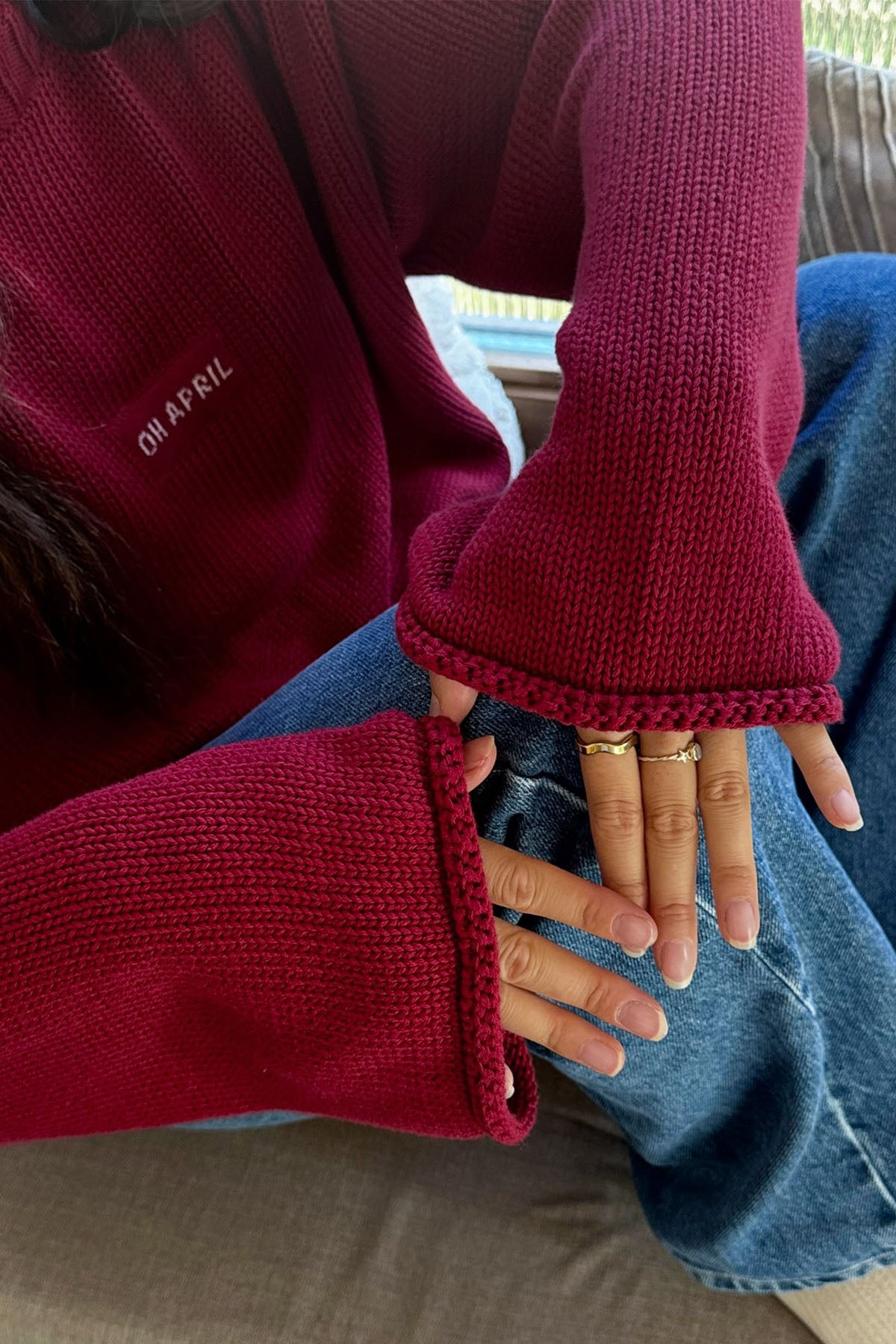 oh-april-strickpullover-cherry-red-oversized-baumwolle image 3