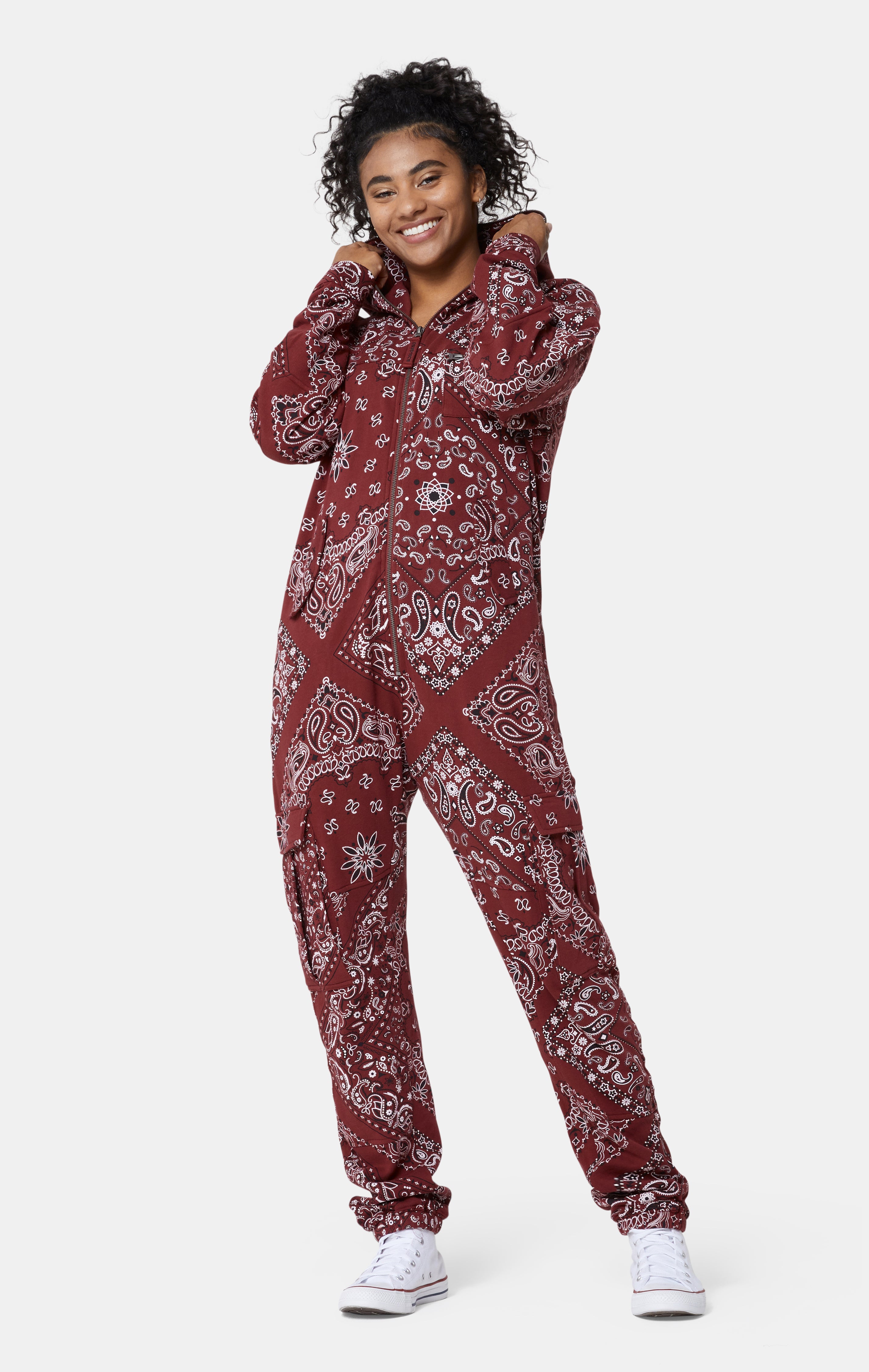 onepiece-cargo-baggy-paisley-jumpsuit-rot-damen-overall image 3