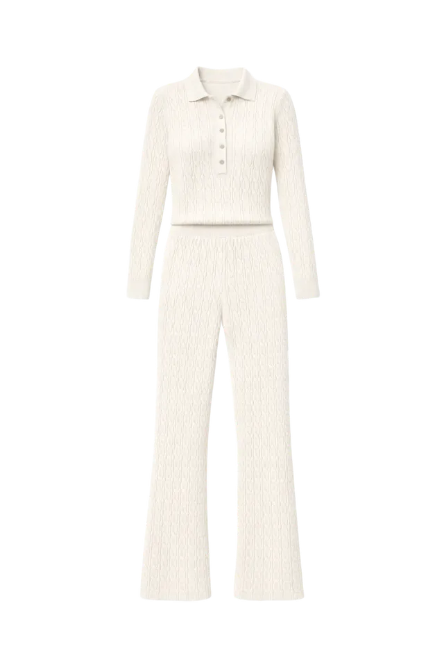 onepiece-summer-cable-flared-jumpsuit-creme-strick image 1