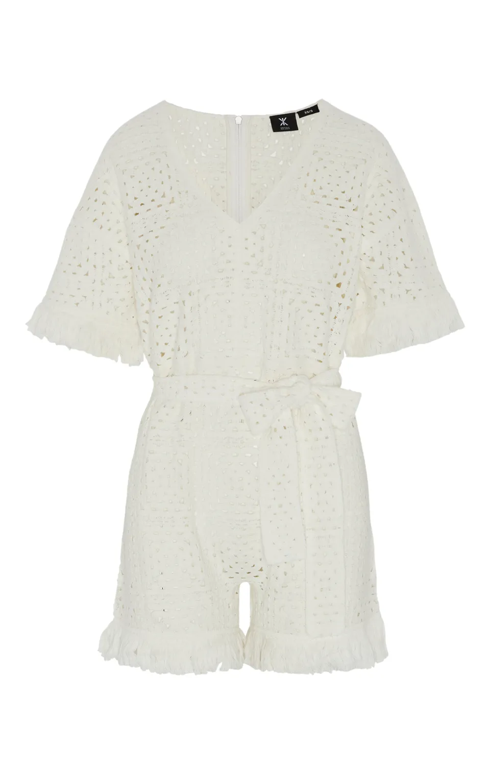 onepiece-crochet-fitted-short-jumpsuit-white-h-kel image 1