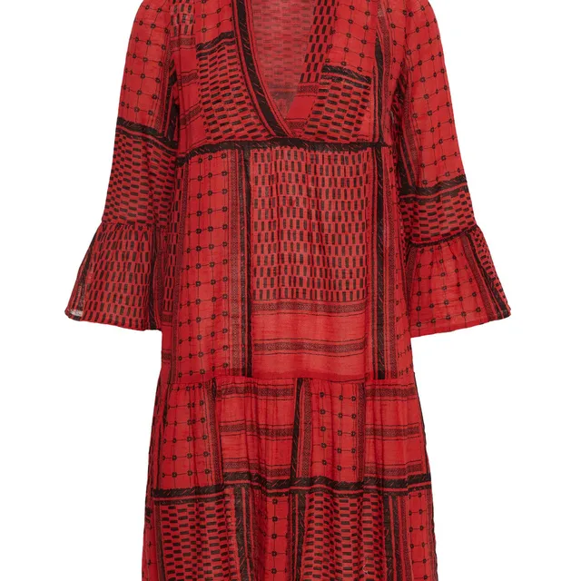 noisy-may-kleid-bedruckt-3-4-arm-v-ausschnitt-loose image 1