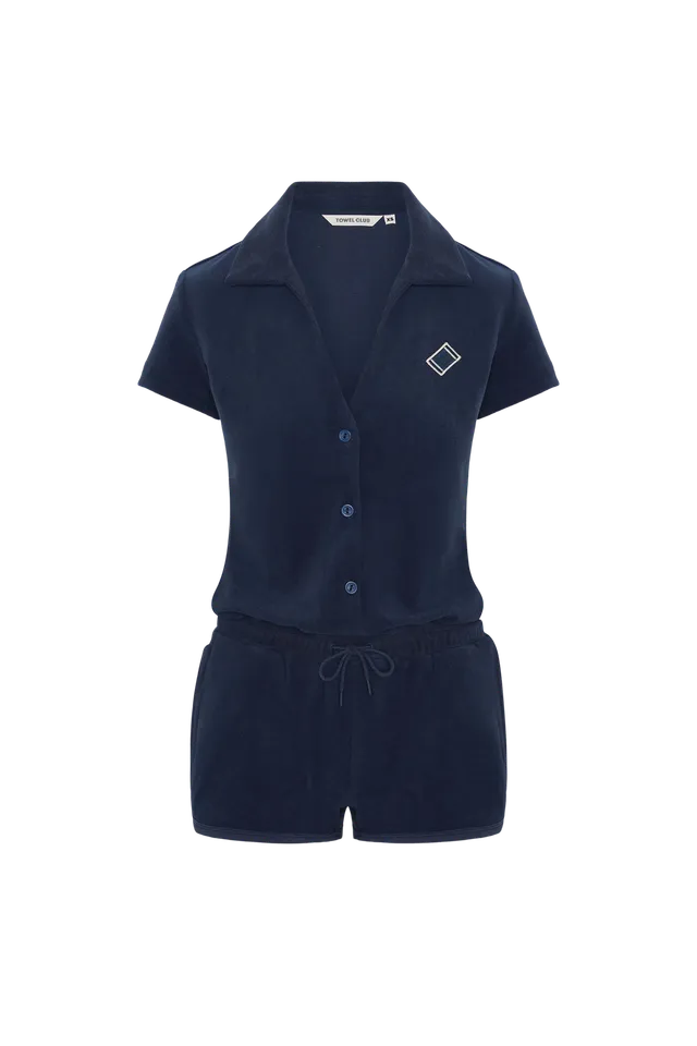 onepiece-towel-club-retro-short-jumpsuit-navy-frottee image 1