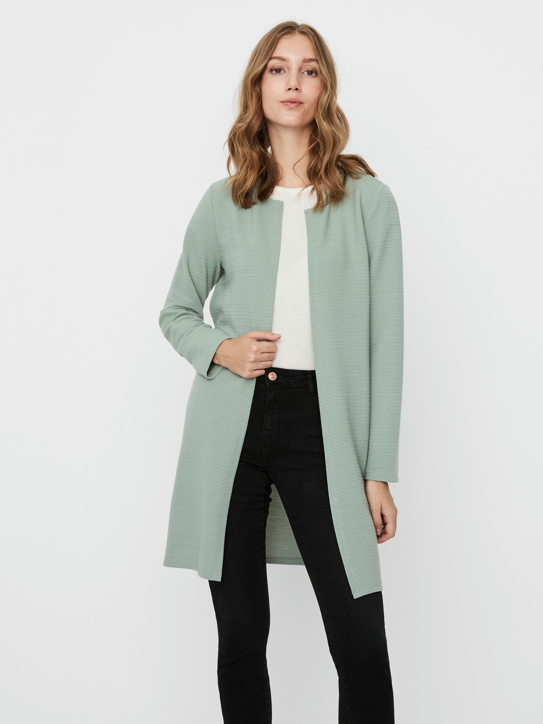 noisy-may-cardigan-lange-strickjacke-rundhals image 2