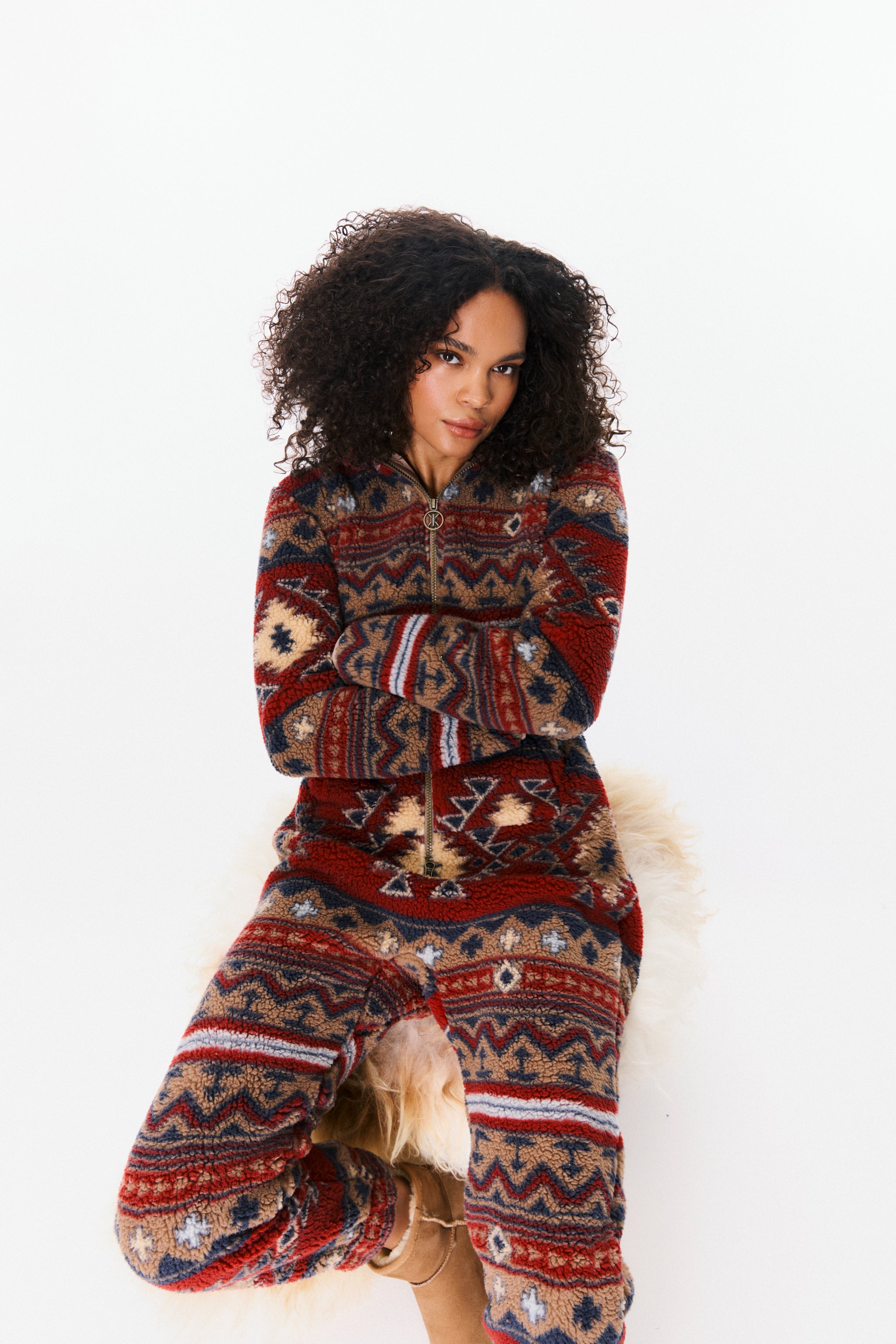 onepiece-earthy-fleece-jumpsuit-damen-multi-warm image 4