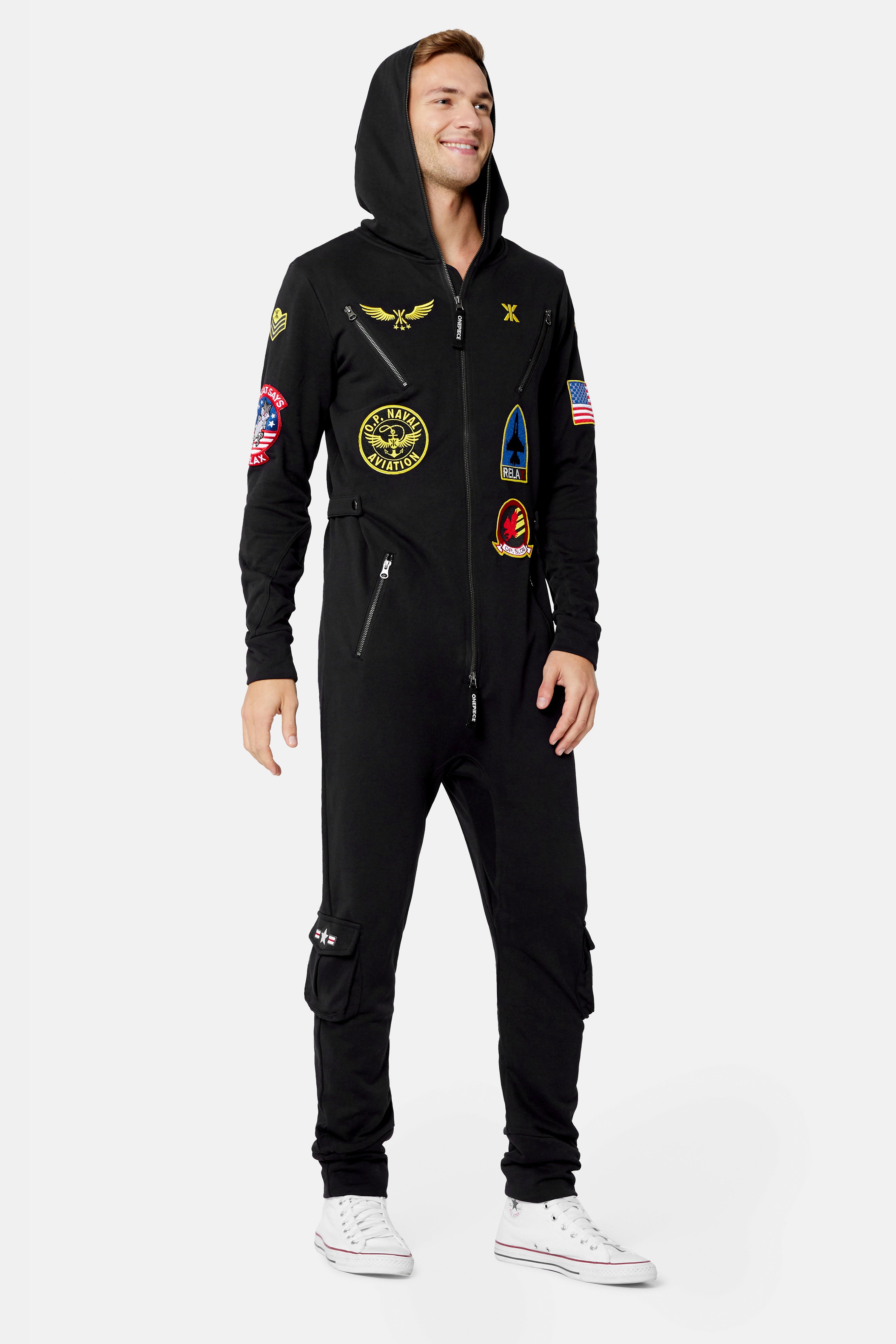 onepiece-aviator-onesie-overall-damen-schwarz-mit-patches image 7