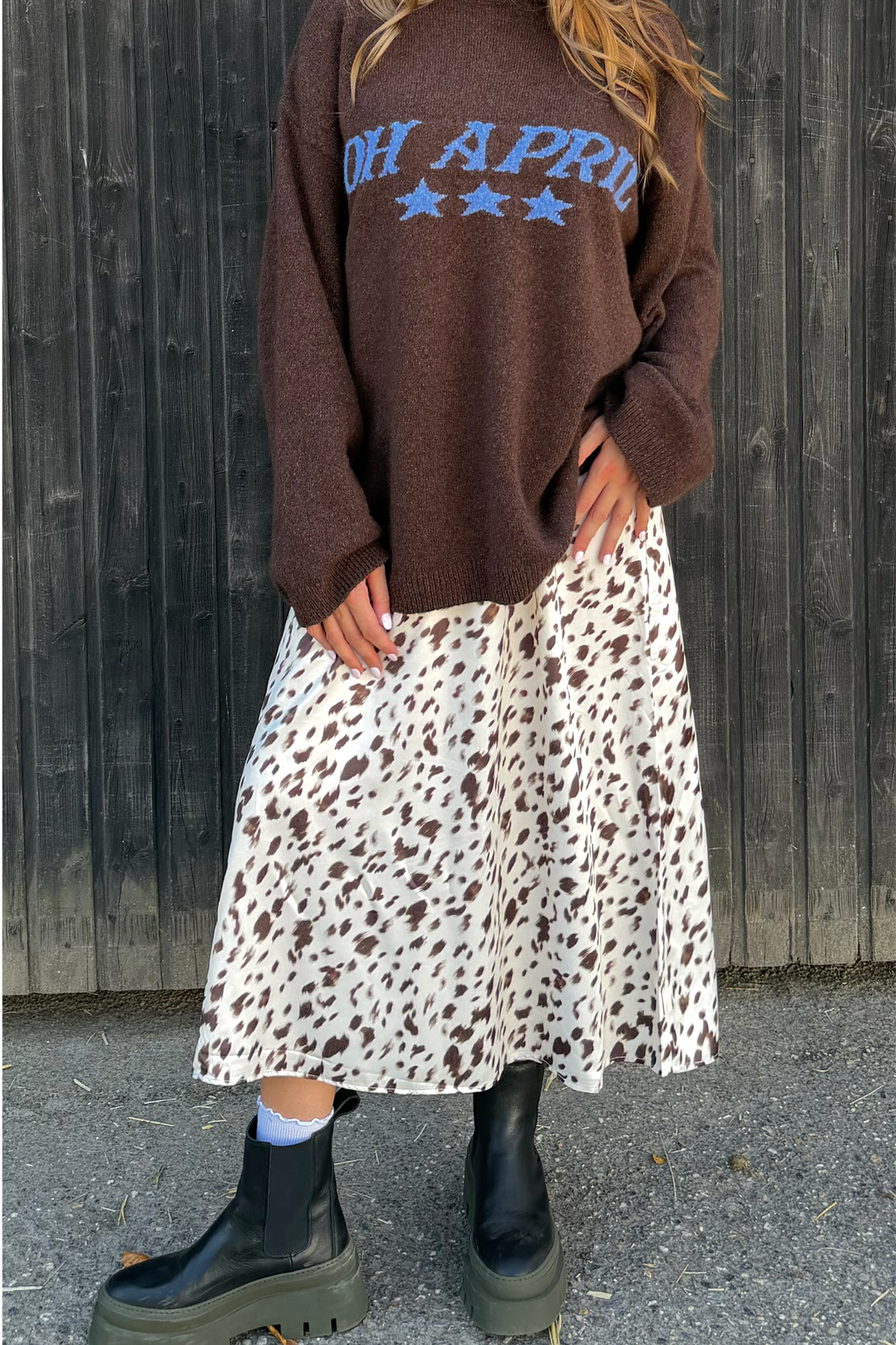 oh-april-alma-a-line-dress-cow-print-spitze image 4