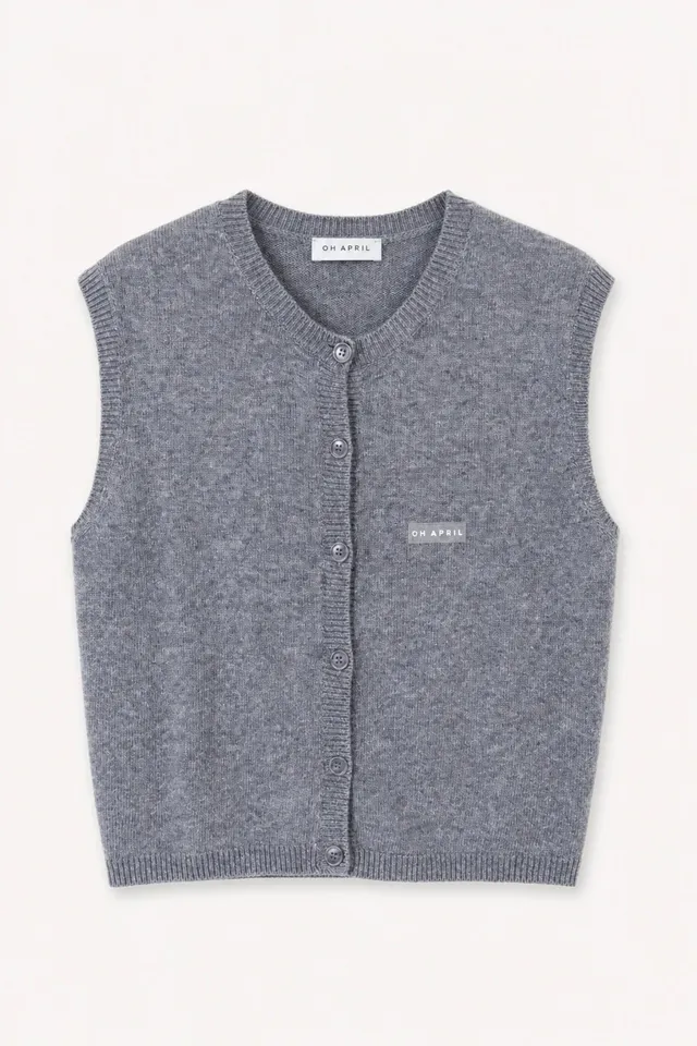 oh-april-strickweste-grey-melange-viskose-merino image 1