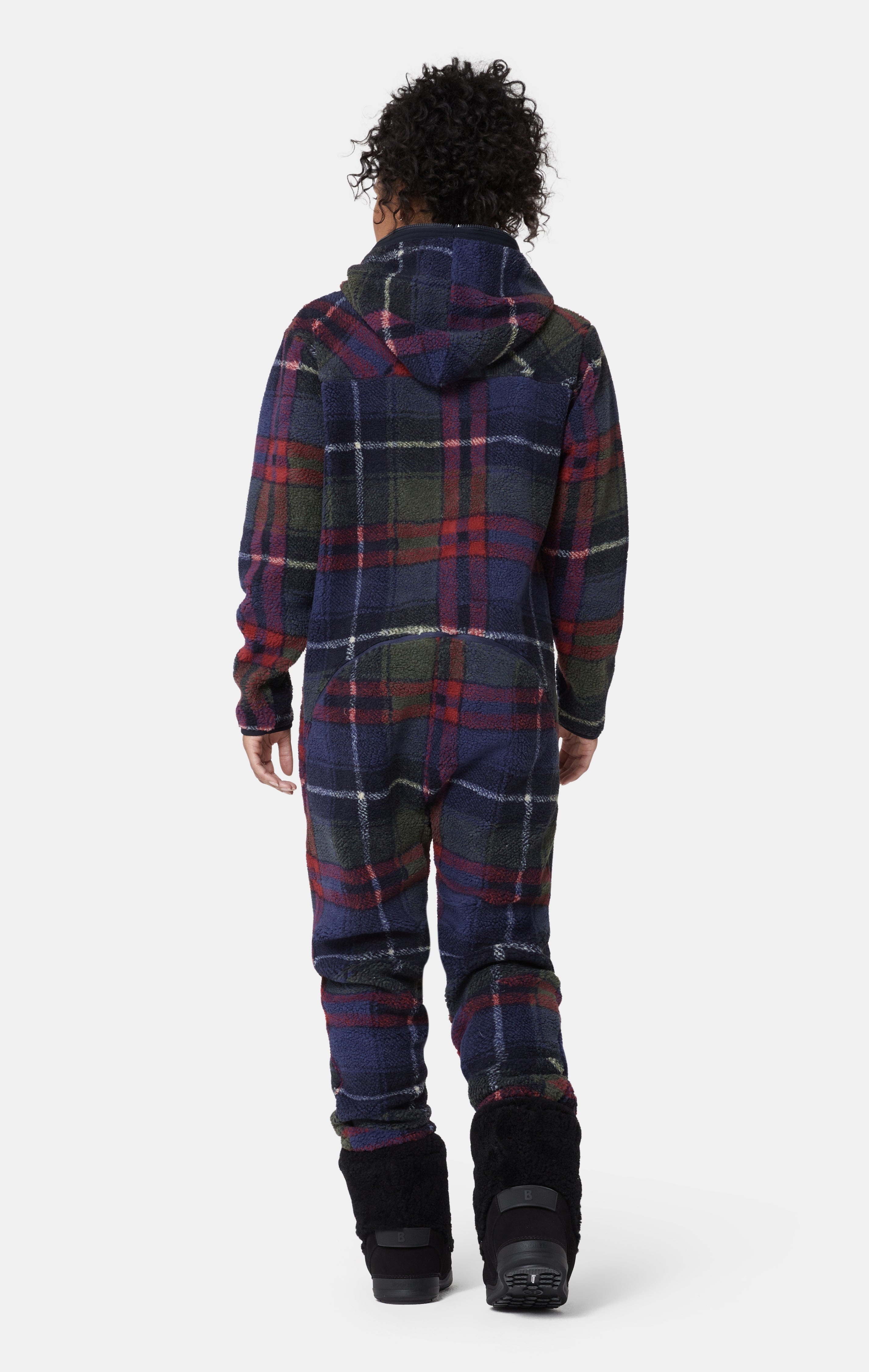 onepiece-checkered-fleece-jumpsuit-blau-kariert image 4