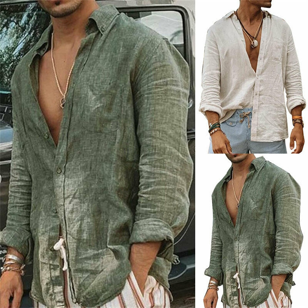 arys-solid-color-hemd-herren-gr-n-l-freizeithemd image 1