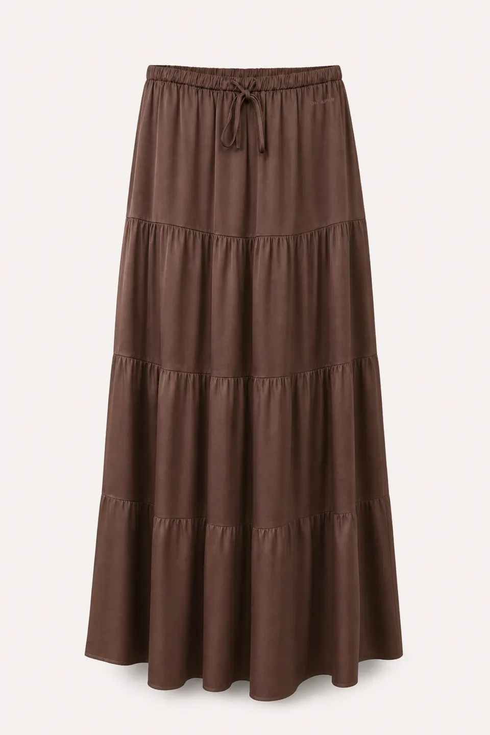 oh-april-valeska-satin-maxi-skirt-dark-brown-rock image 1