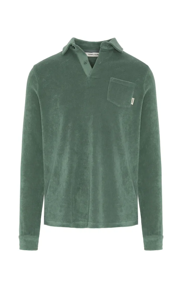 onepiece-towel-club-longsleeve-poloshirt-dusty-green image 1
