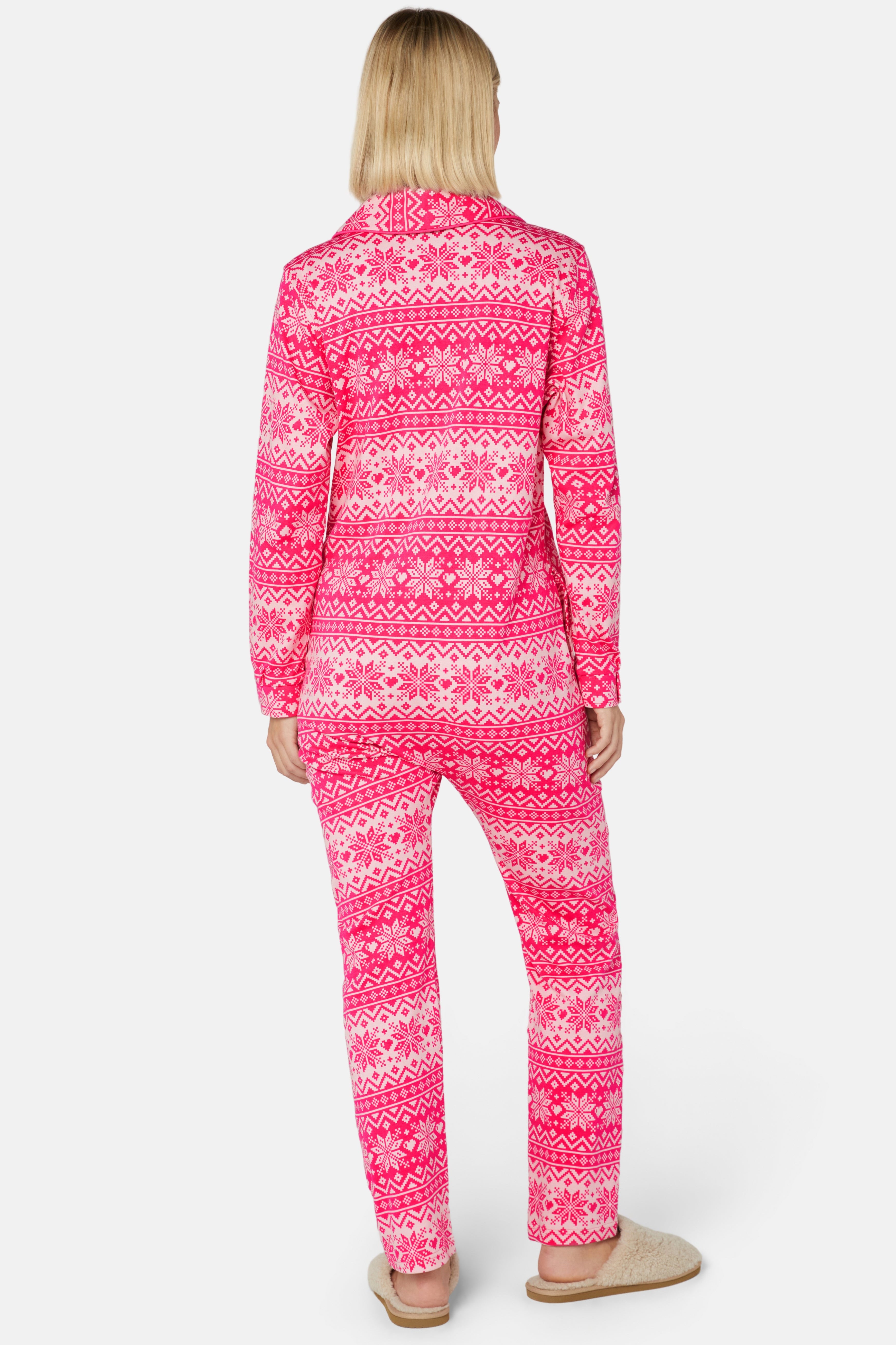 onepiece-winter-pyjamas-pink-schneeflocken-schlafanzug image 4