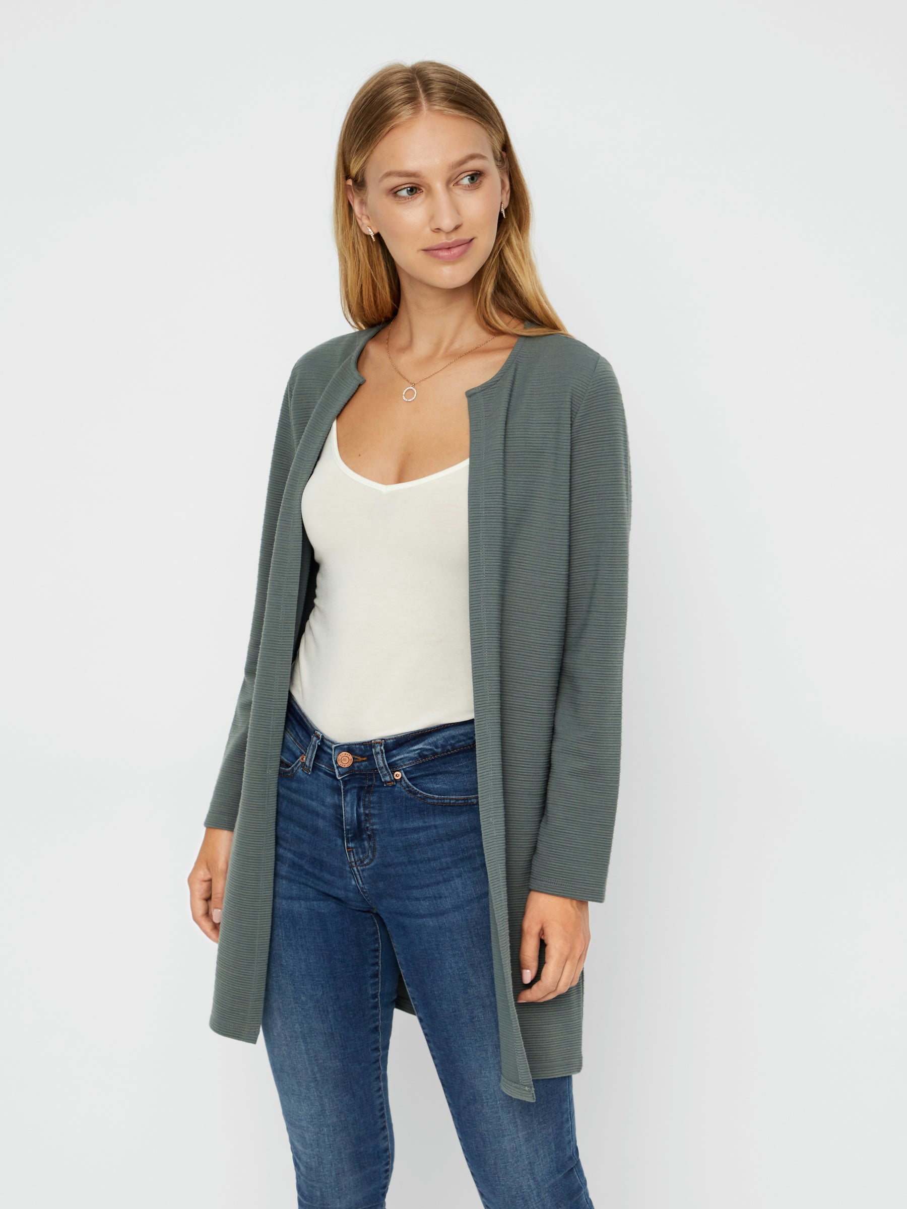 noisy-may-kardigan-lang-strickjacke-polyester-rundhals image 2