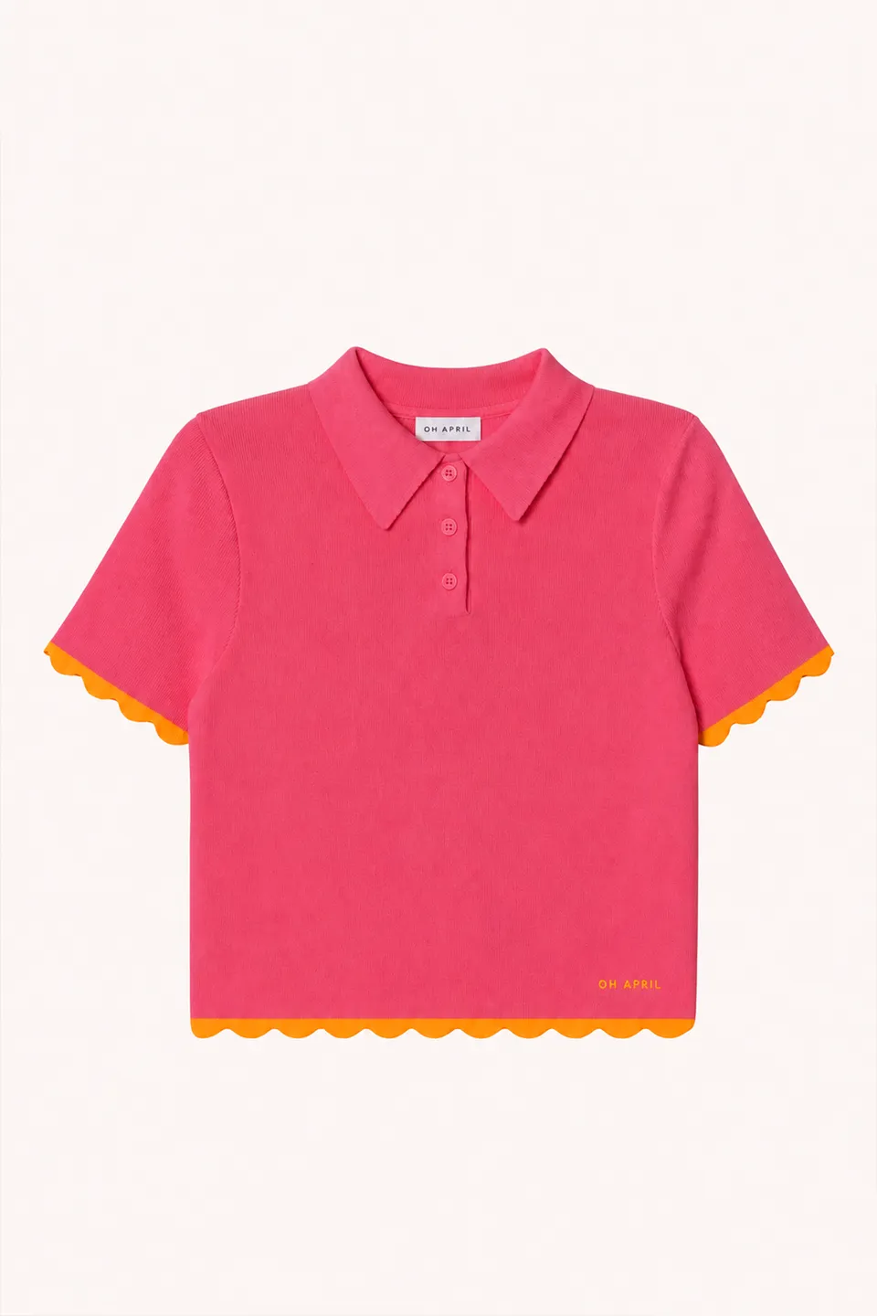 oh-april-dalia-knit-polo-raspberry-slim-fit image 1