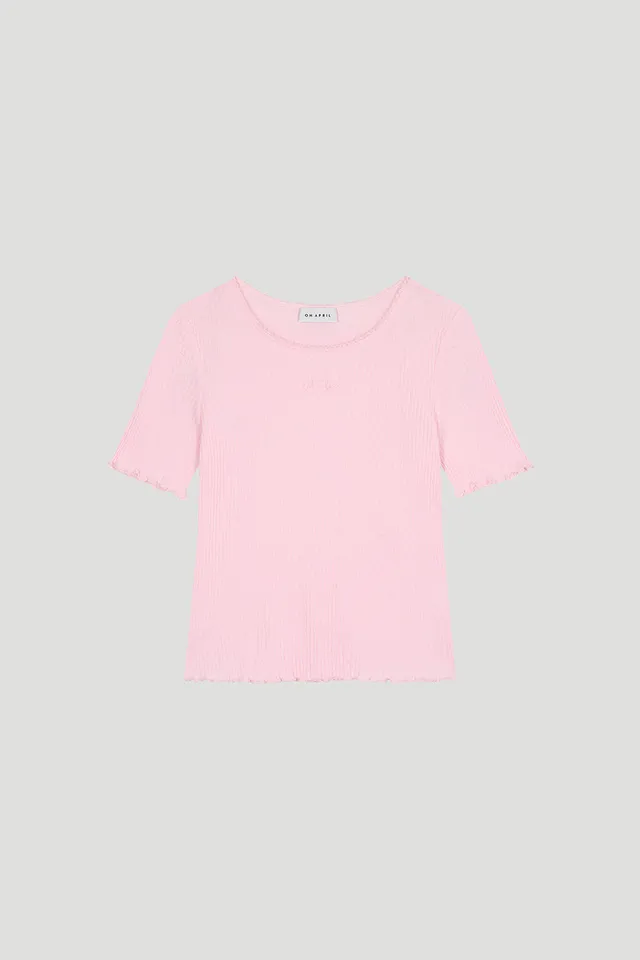 oh-april-lune-regular-t-shirt-baby-rose-baumwolle image 1